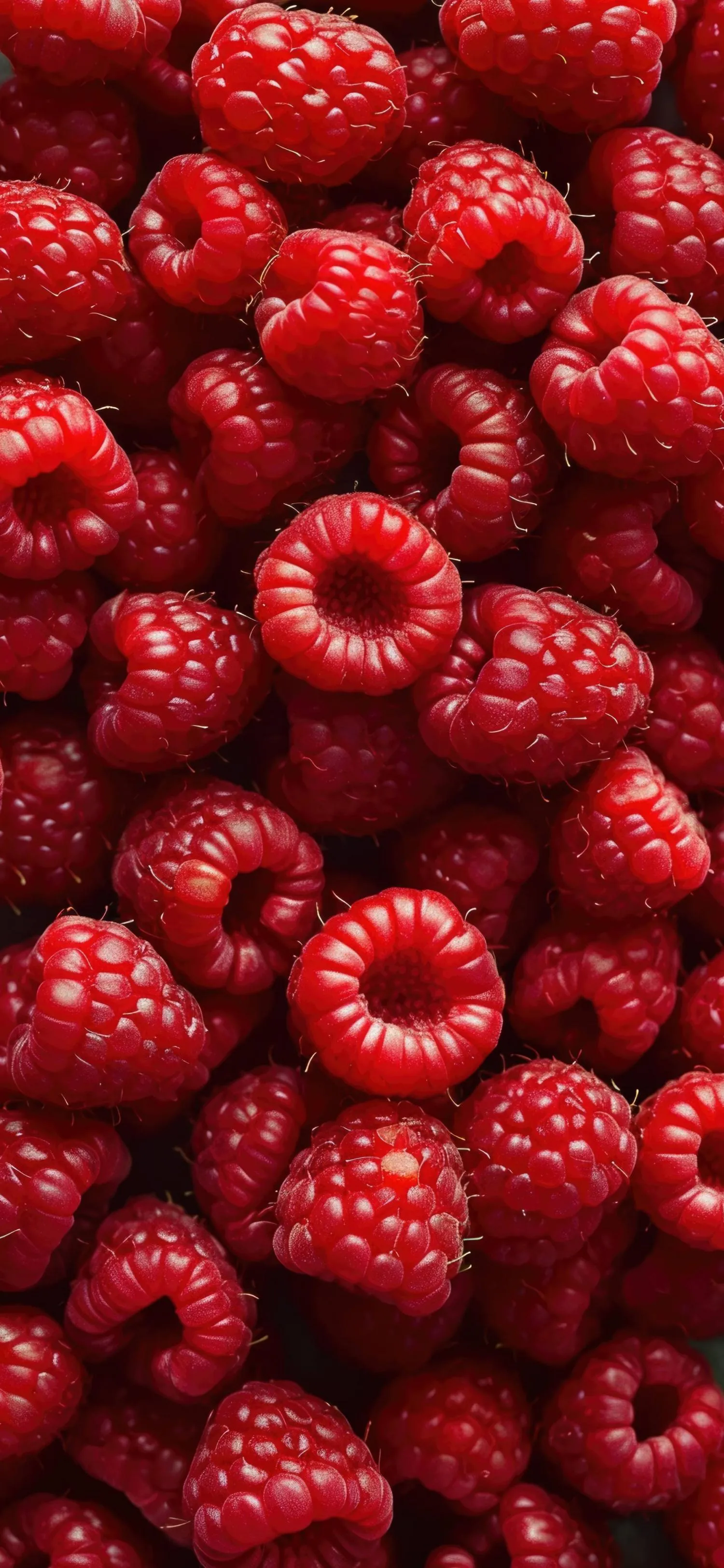 Close Up of Fresh Raspberries in Bright Natural Light