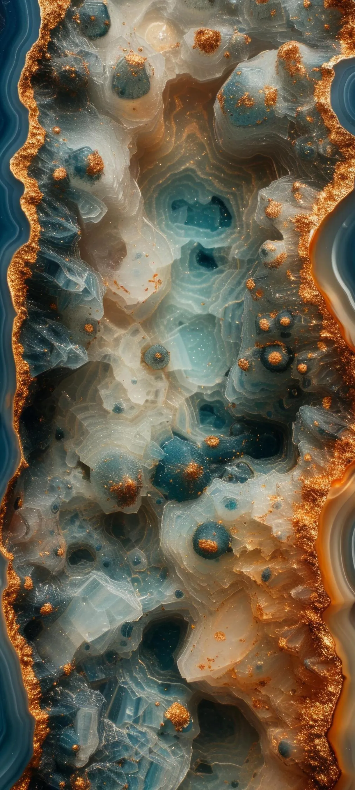 Closeup of Beautiful Rust and Blue Patina Texture Wallpaper