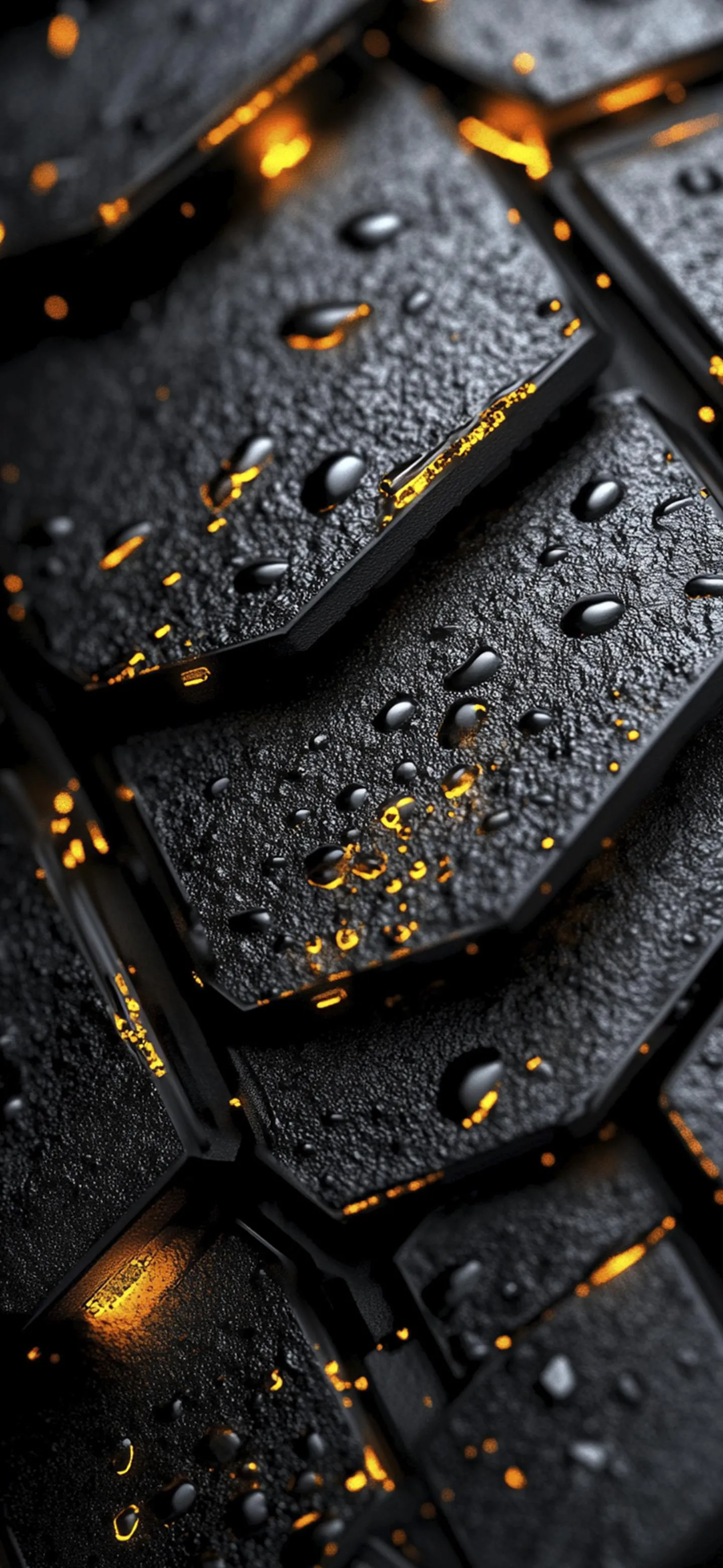 Closeup of Cobblestone Path with water Droplets Wallpaper