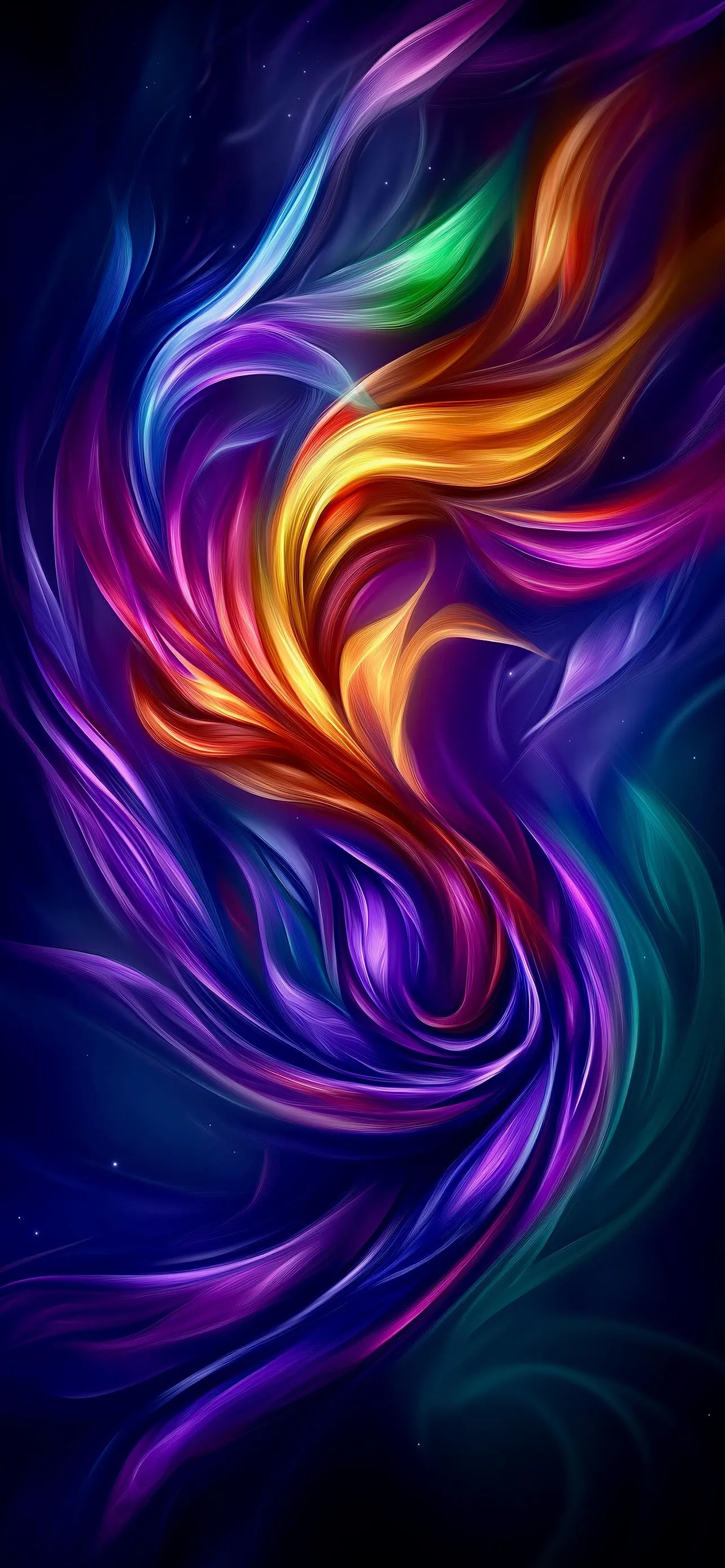 Colorful Abstract Swirl in Dynamic Flame Shape Design