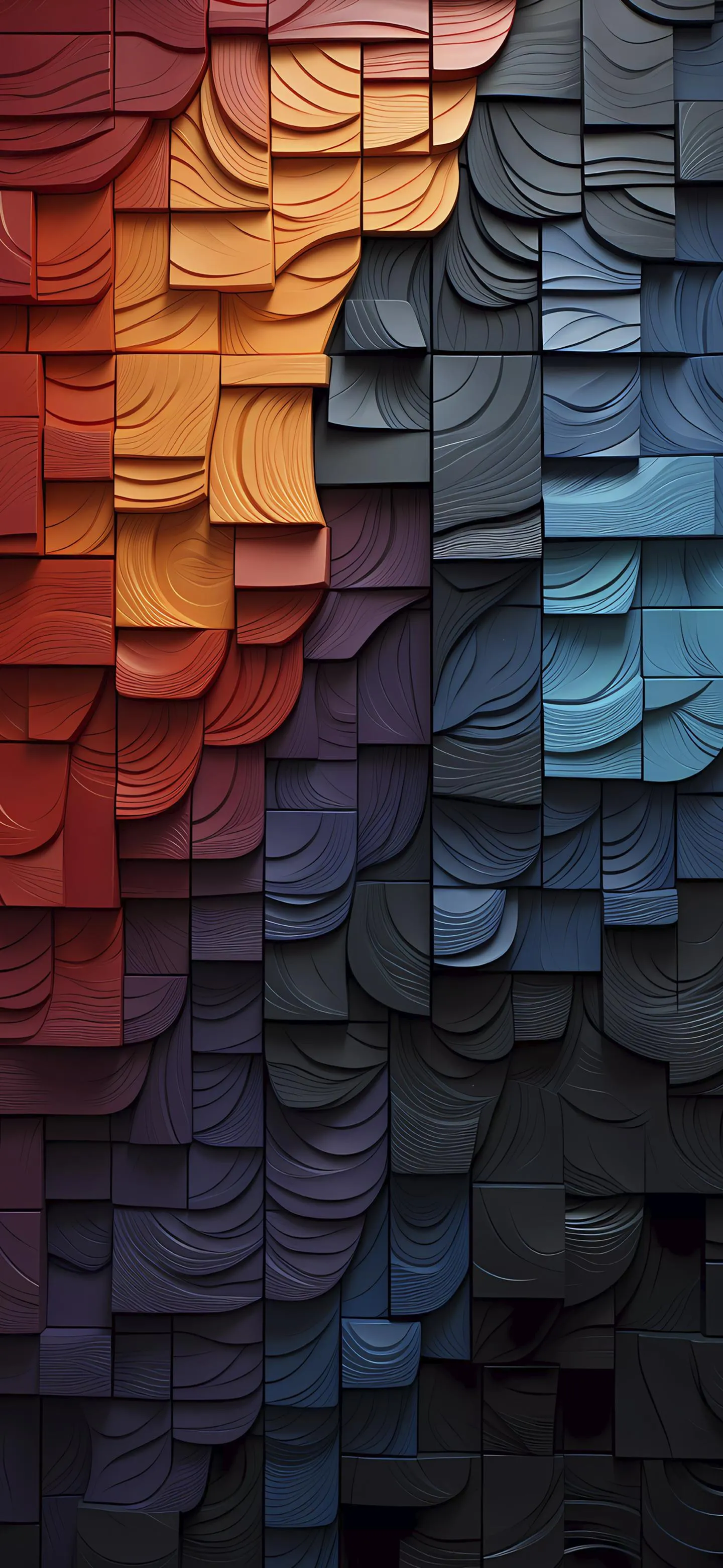 Colorful Abstract Wall Art with Overlapping Geometric Shapes