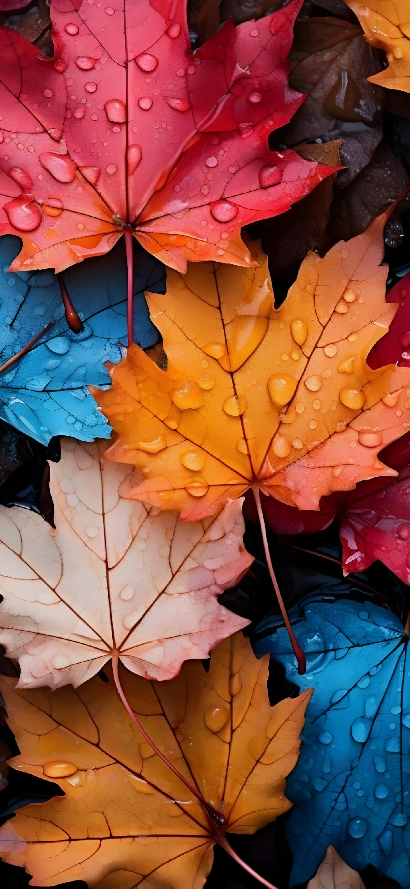 Colorful Autumn Leaves in a Perfect Flat Lay Composition