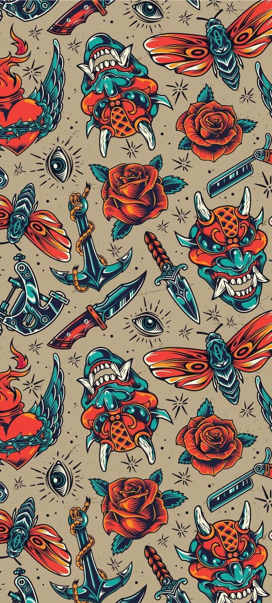 Colorful Creature Pattern For Mobile Phone Background