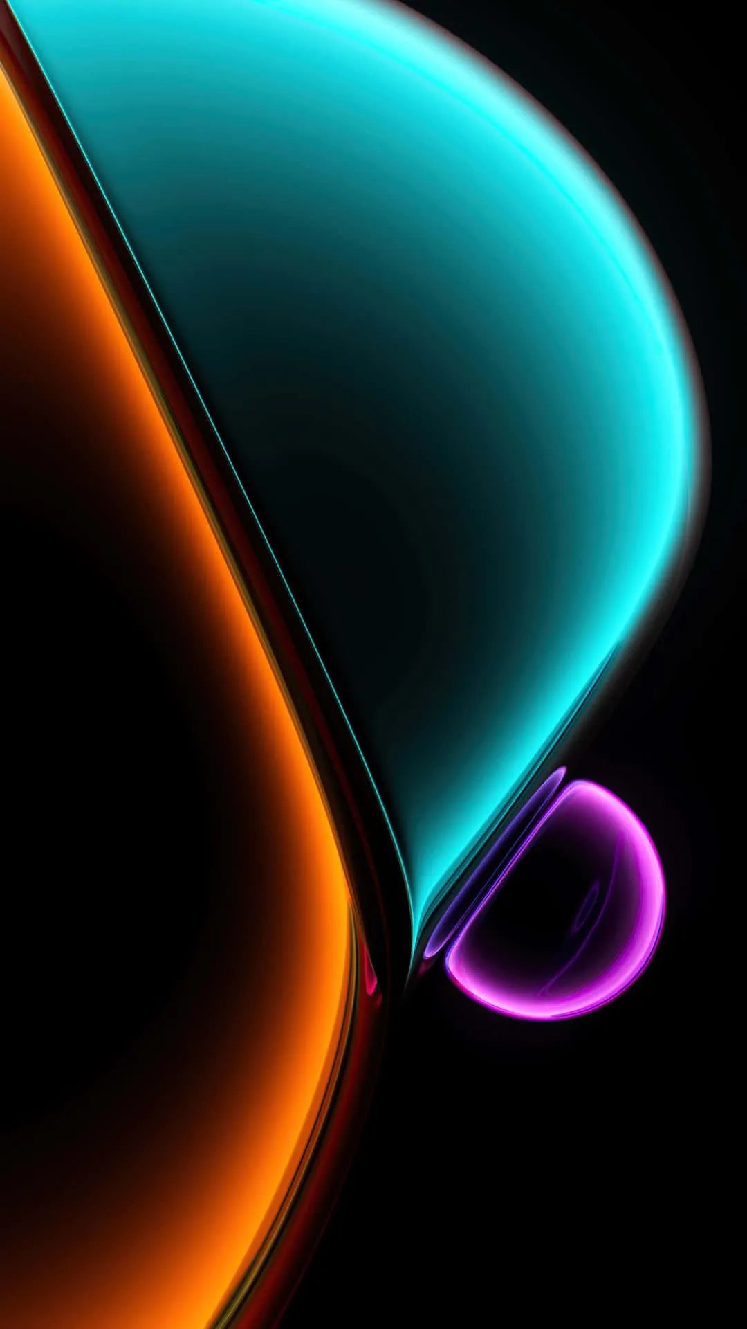 Colourful abstract shapes with neon glow effects Wallpaper