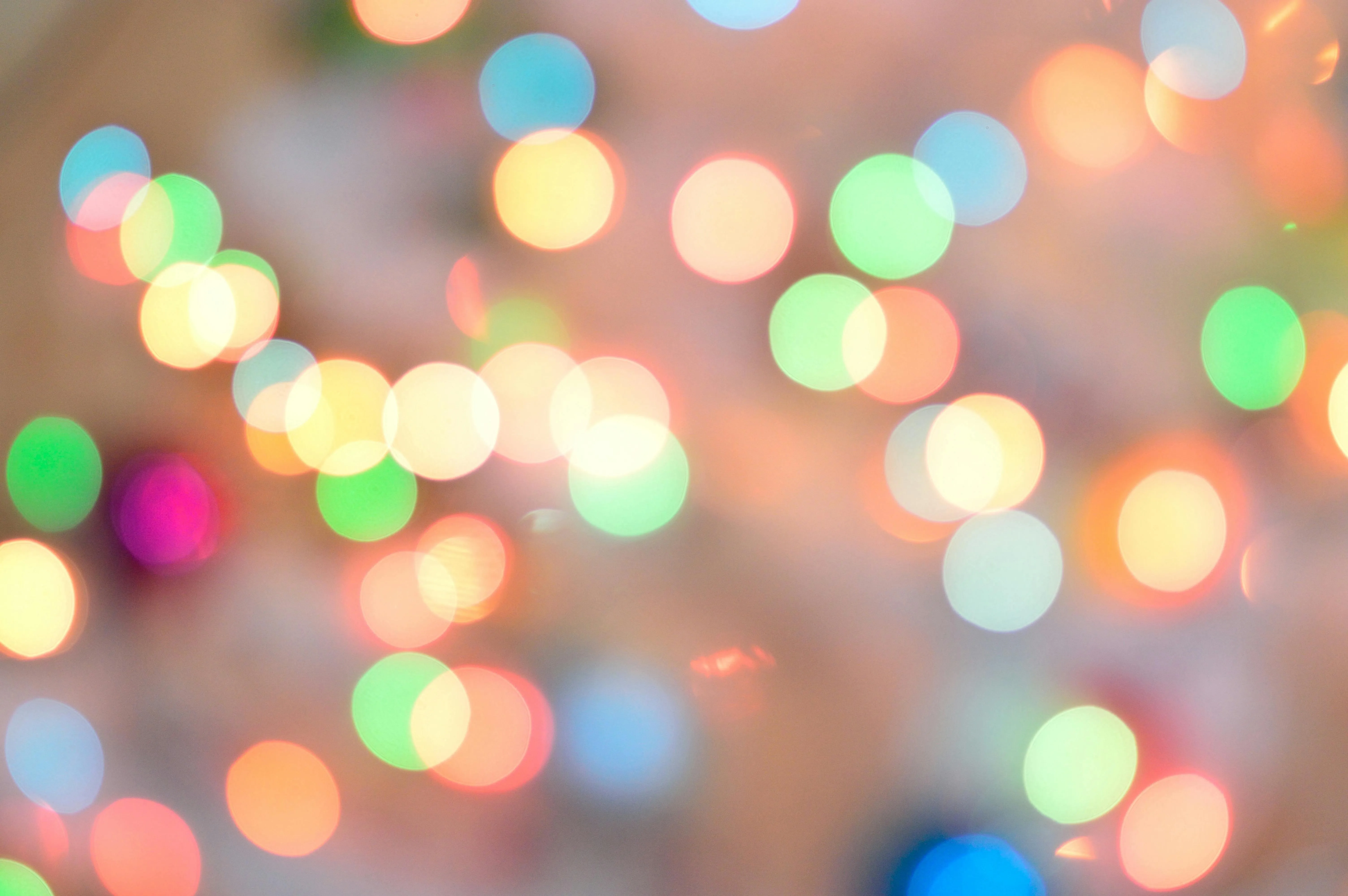 Colourful bokeh lights creating a festive blurred effect