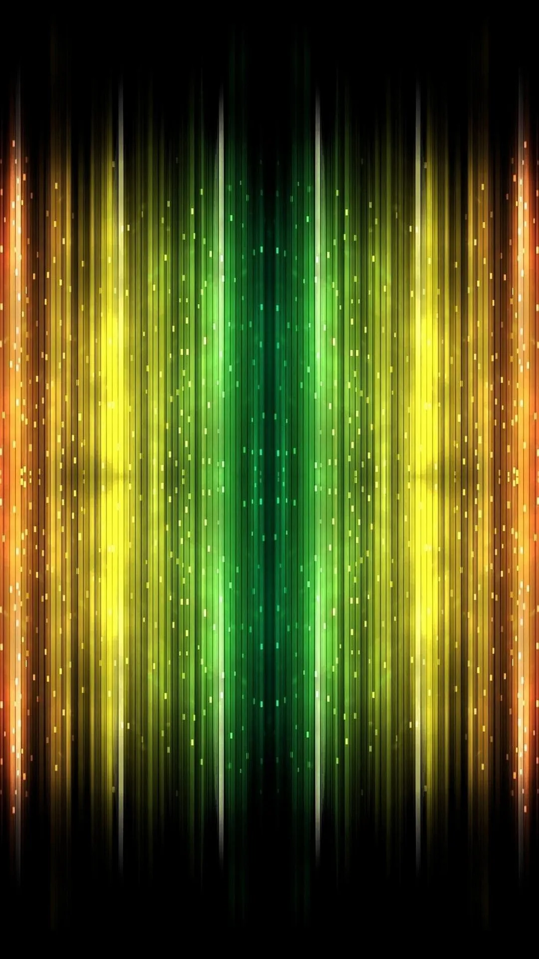 Colourful glowing light stripes on a black background image