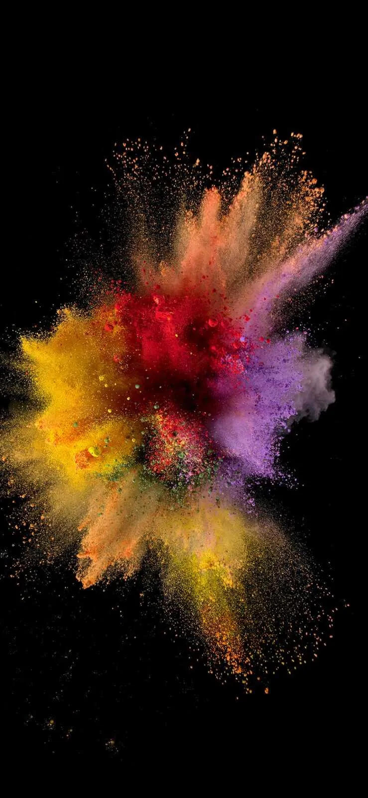 Colourful powder explosion on a black background Wallpaper