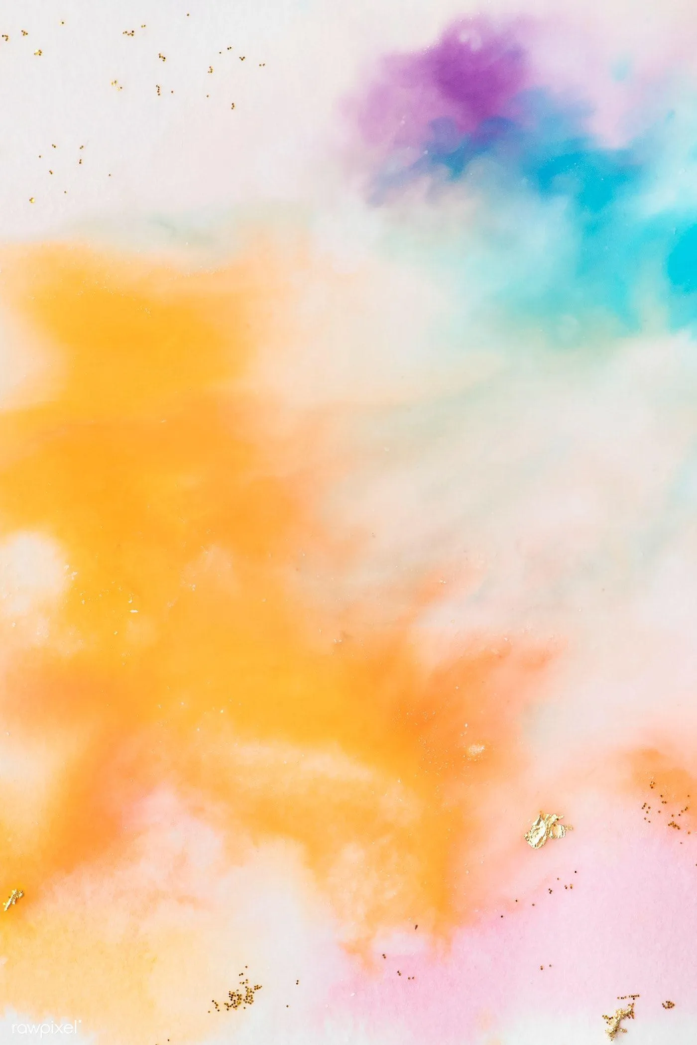Colourful watercolour splash with warm and cool tones image