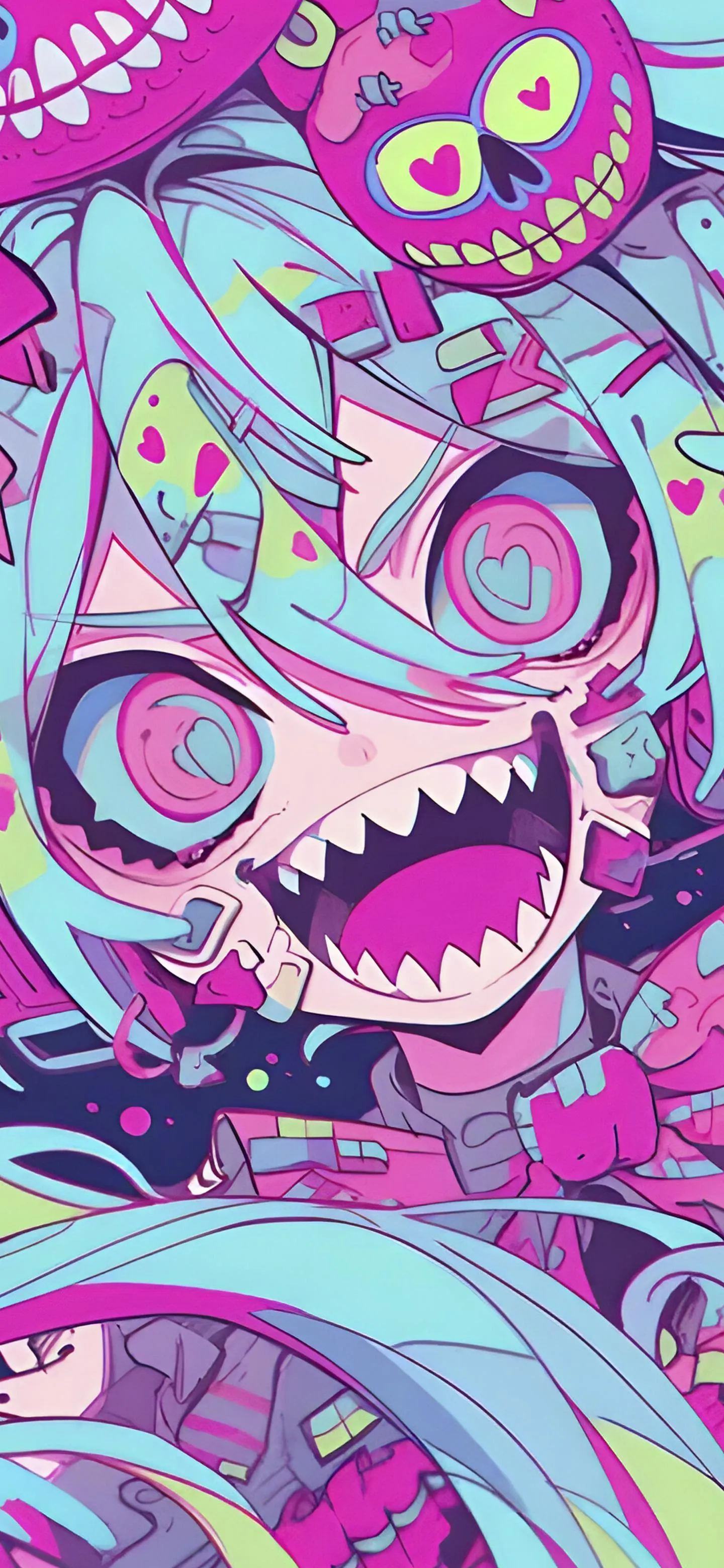 Crazy Purple Cartoon Character with Wild Graffiti Style