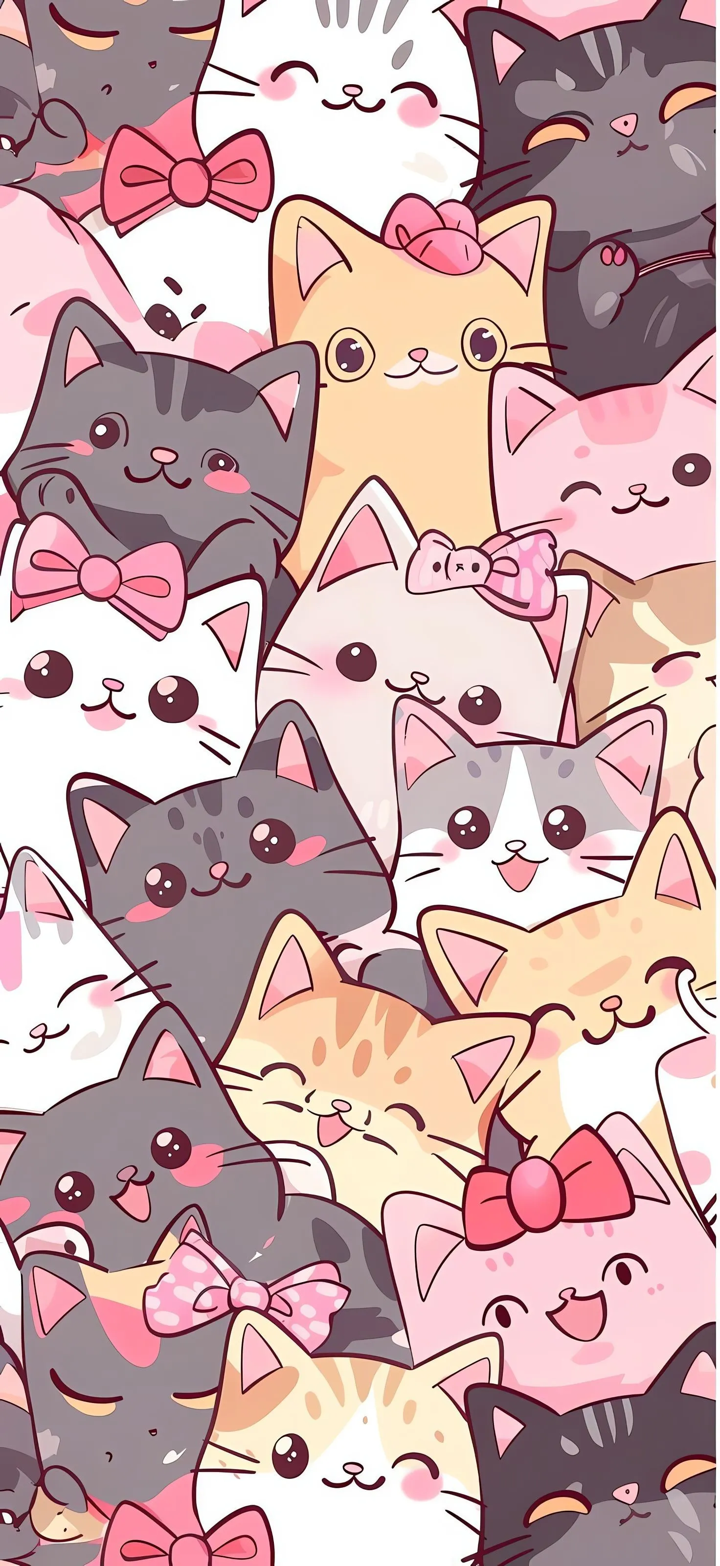 Cute pastel cartoon cats for kawaii lovers and teens
