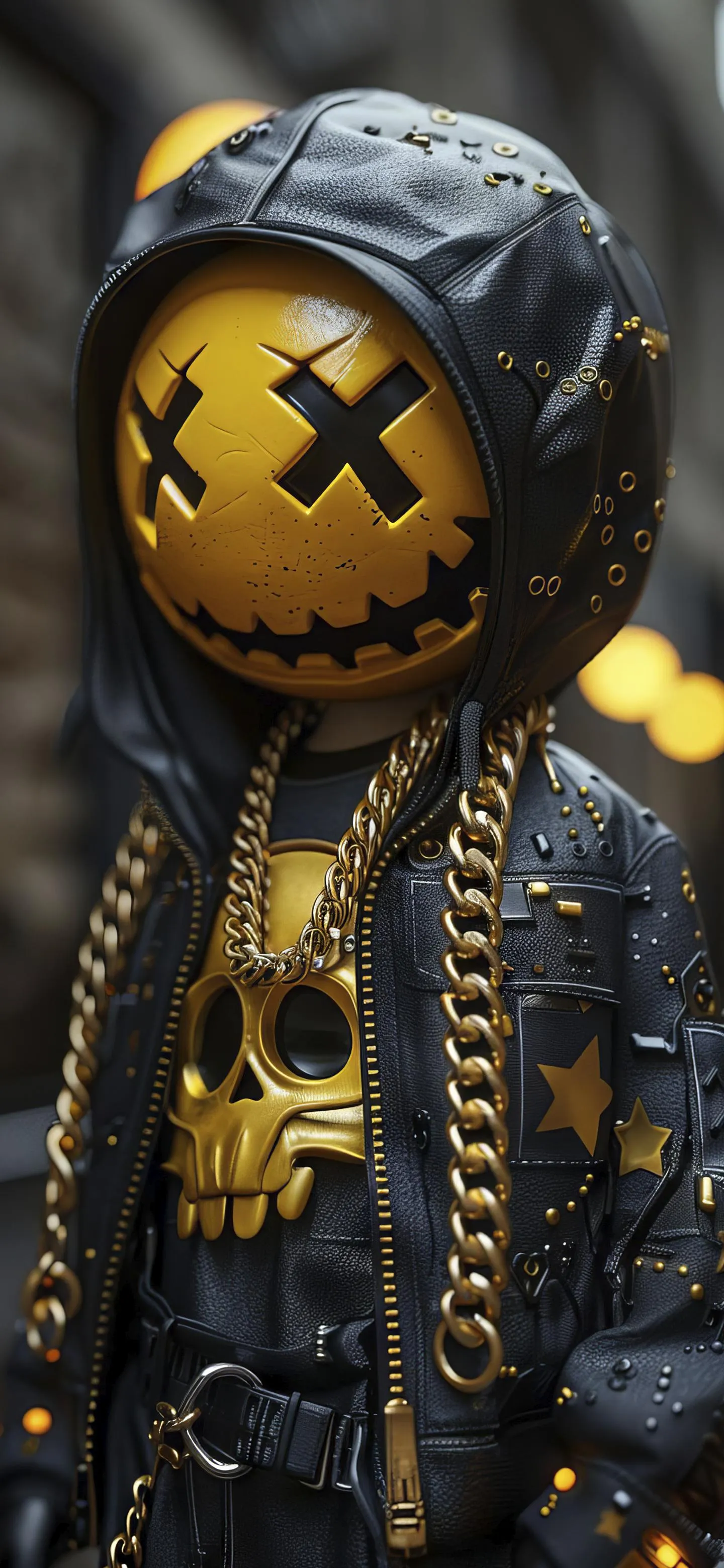 Cute Plush Toy with Hood and Crossed Out Eyes Mobile