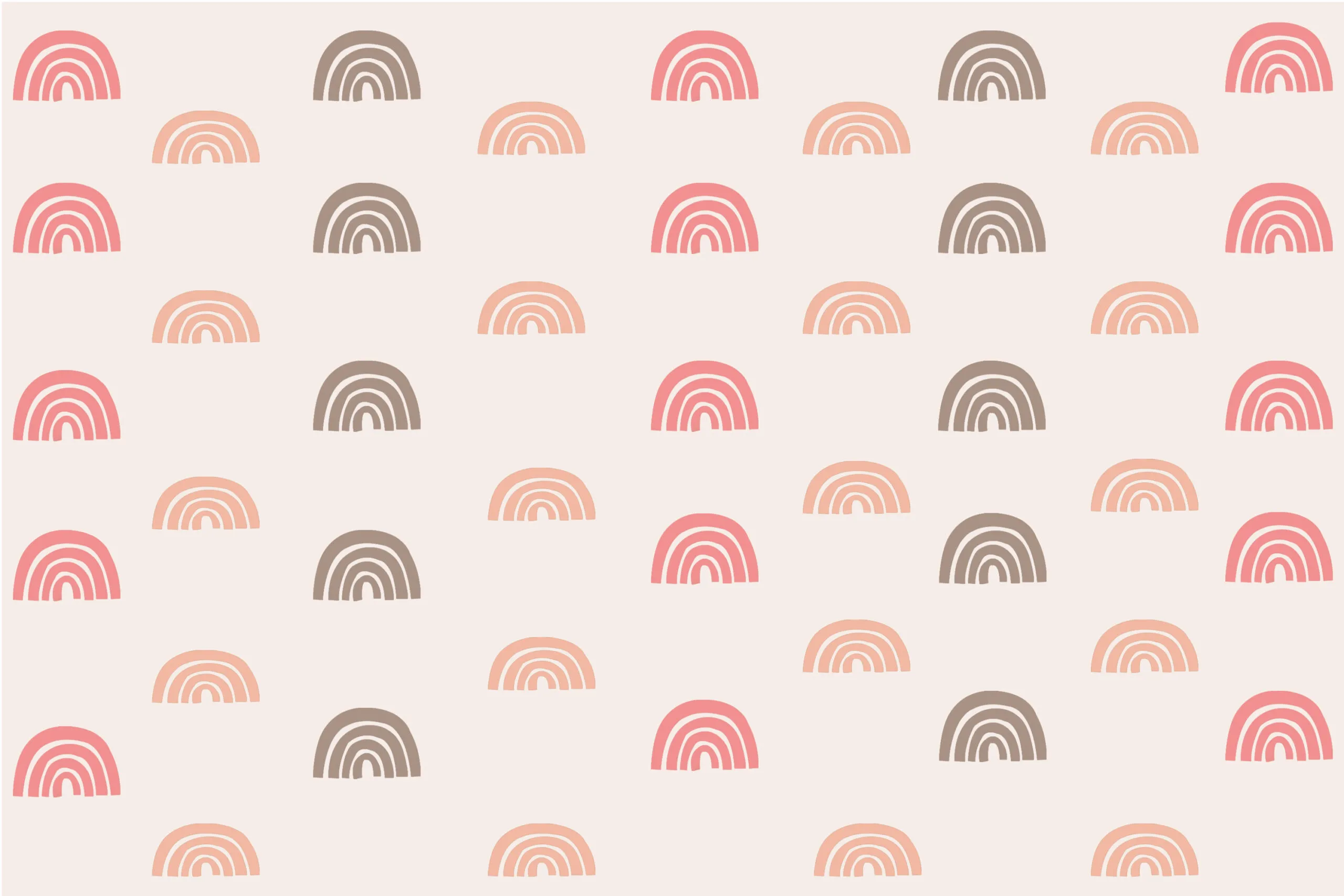 Cute rainbow pattern on Cream background design Wallpaper