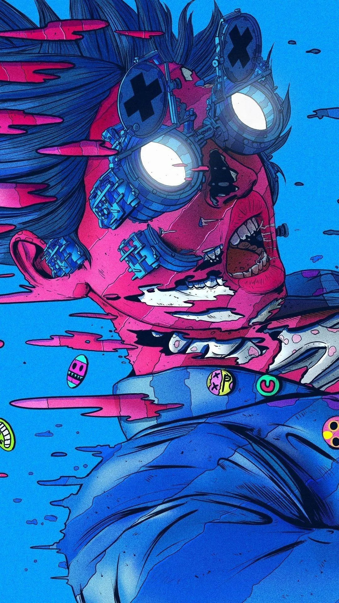 Cyberpunk Art Depicting Futuristic Human Transformation