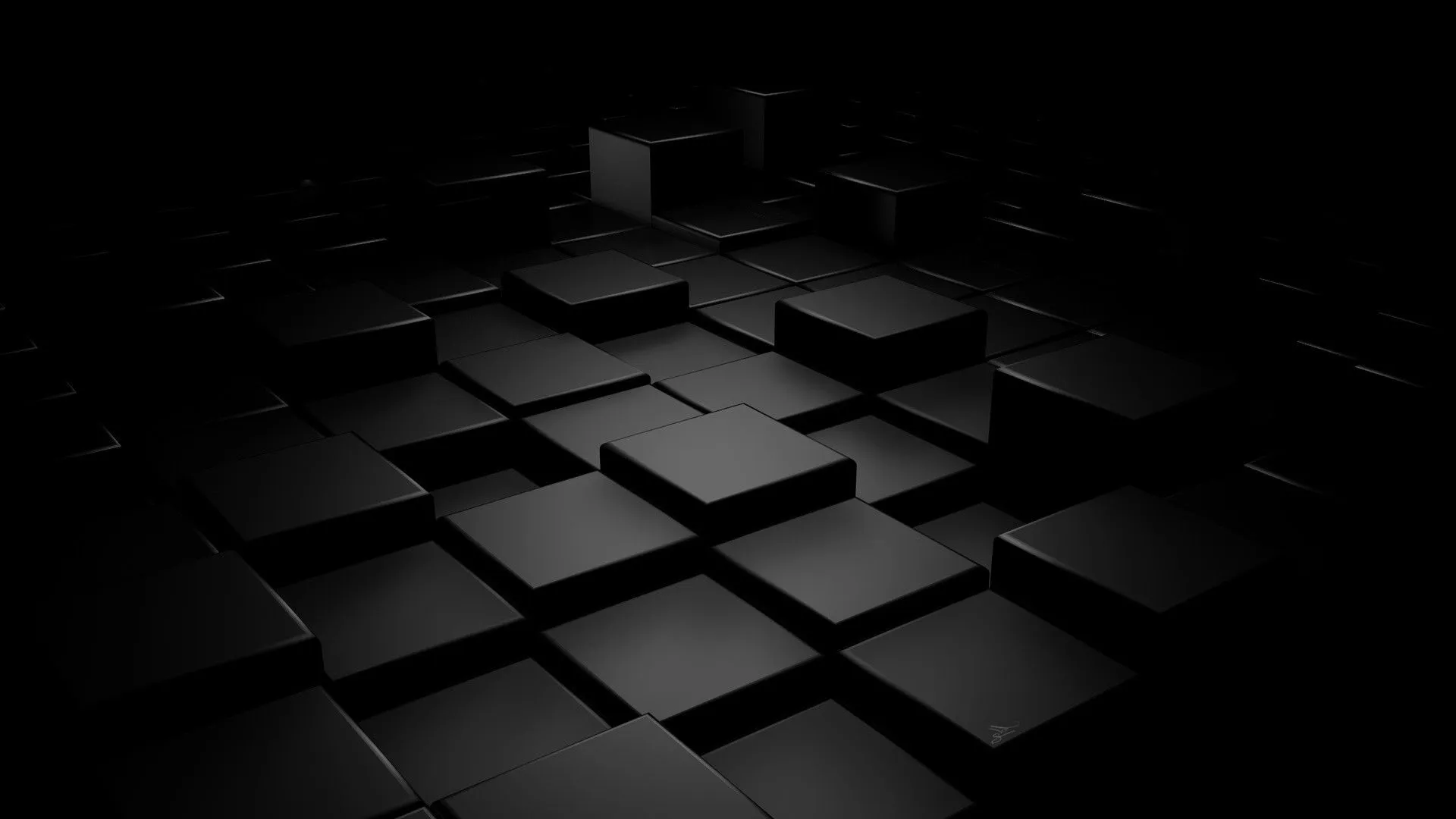 Dark 3D cubes with a dramatic shadow lighting effect image