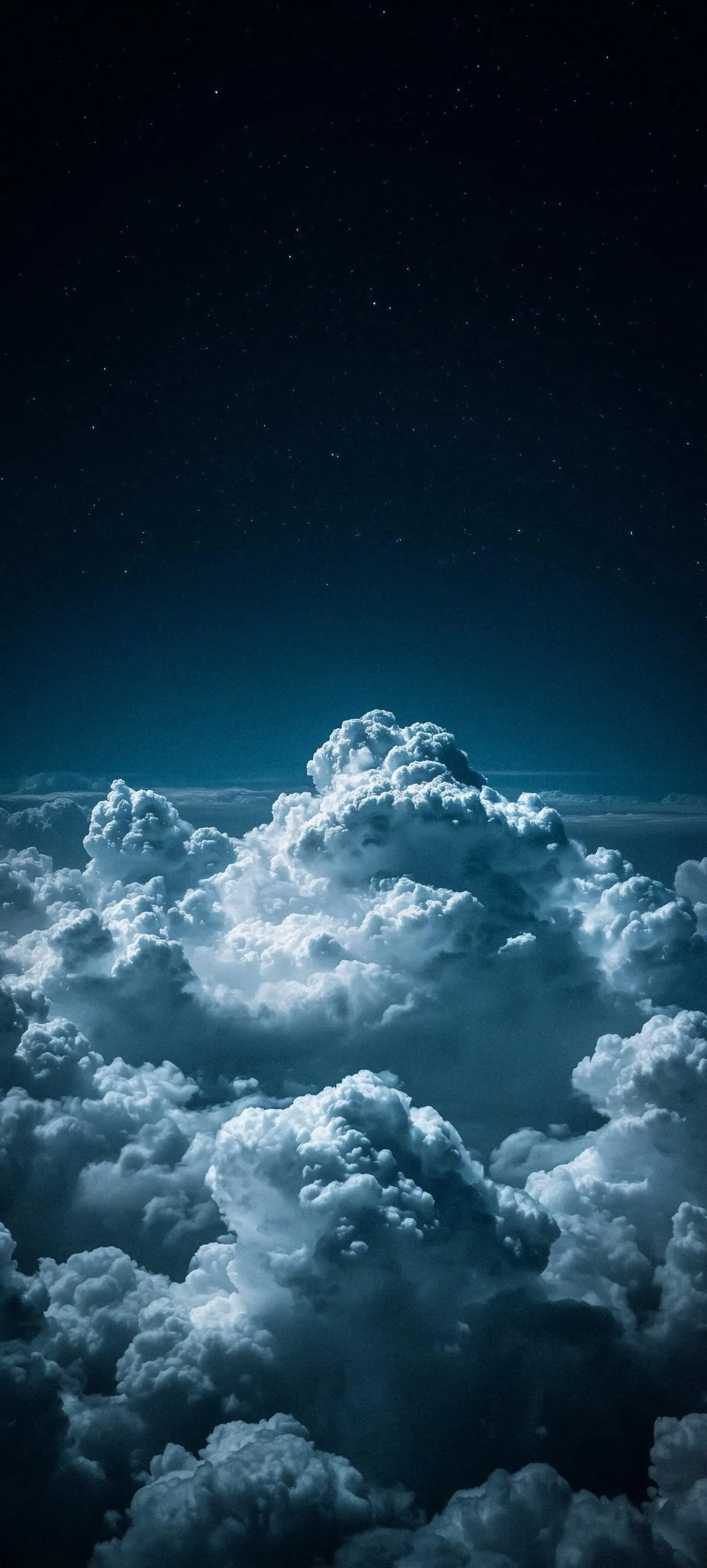 Dark Blue Sky with Full Moon and Moving Clouds Wallpaper