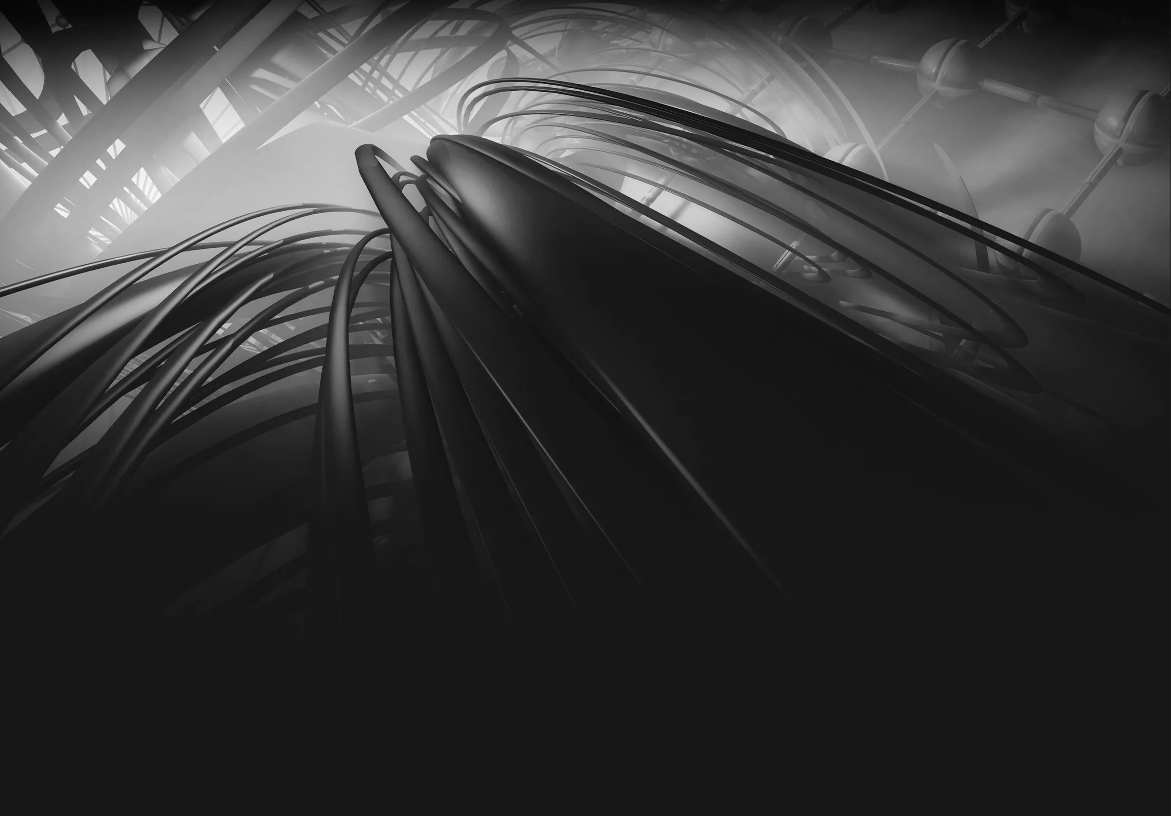 Dark cables and wires with moody black tones free Wallpaper