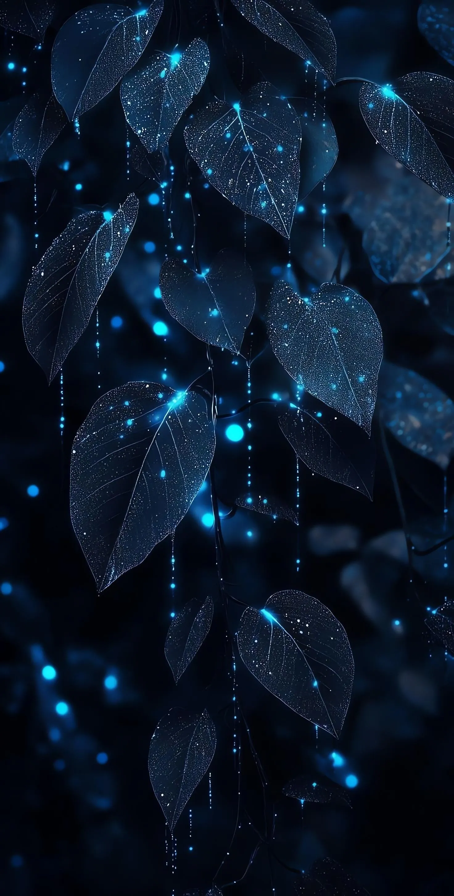 Dark Crystal Like leaves Texture for Elegant Phone Look