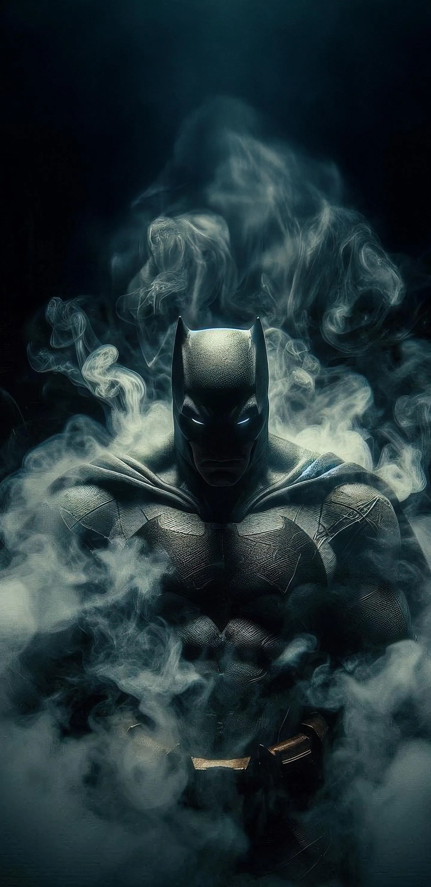 Dark Knight Inspired Batman Standing in Smoky Shadows