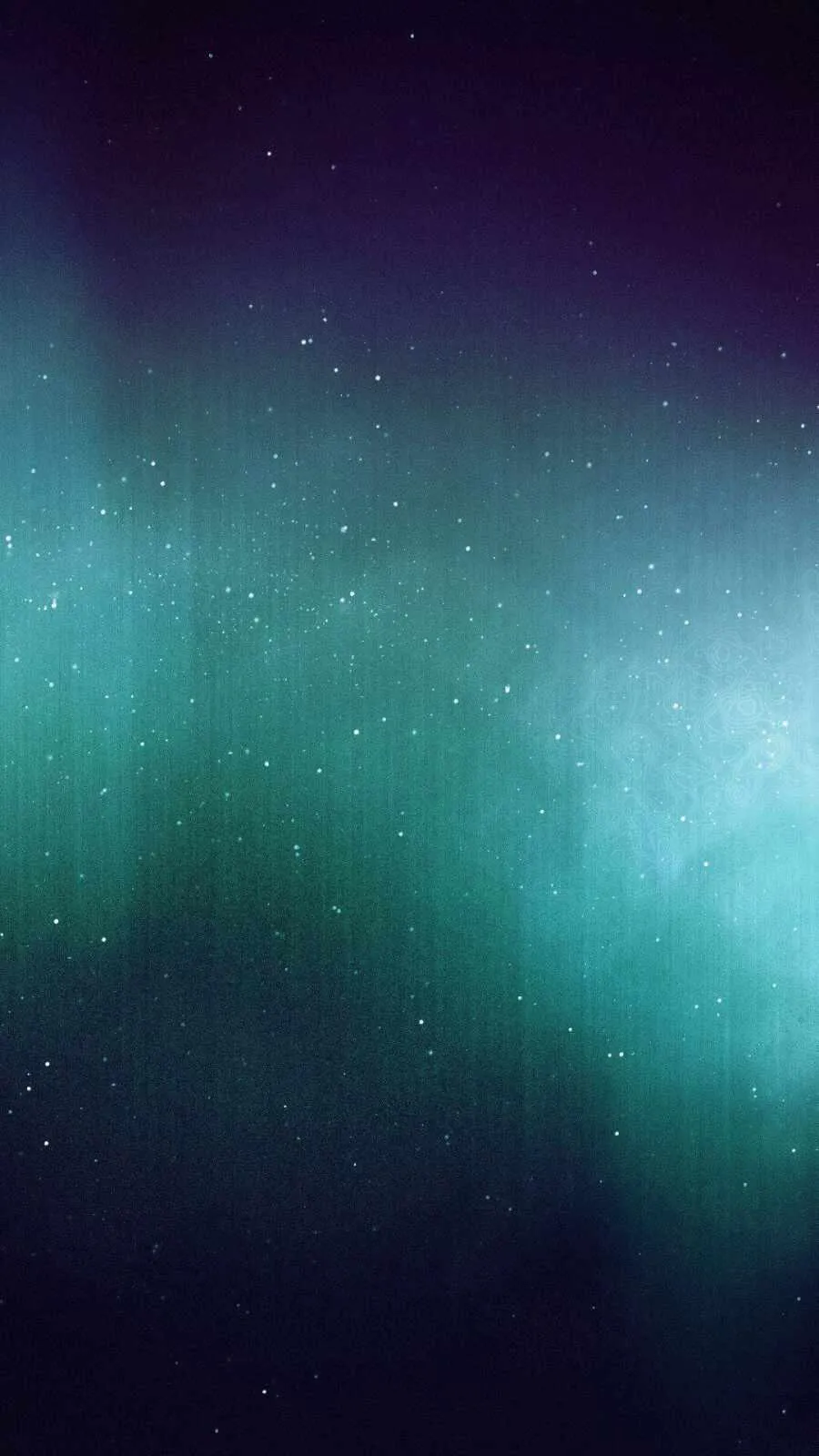 Dark night sky with glowing green and blue aurora lights