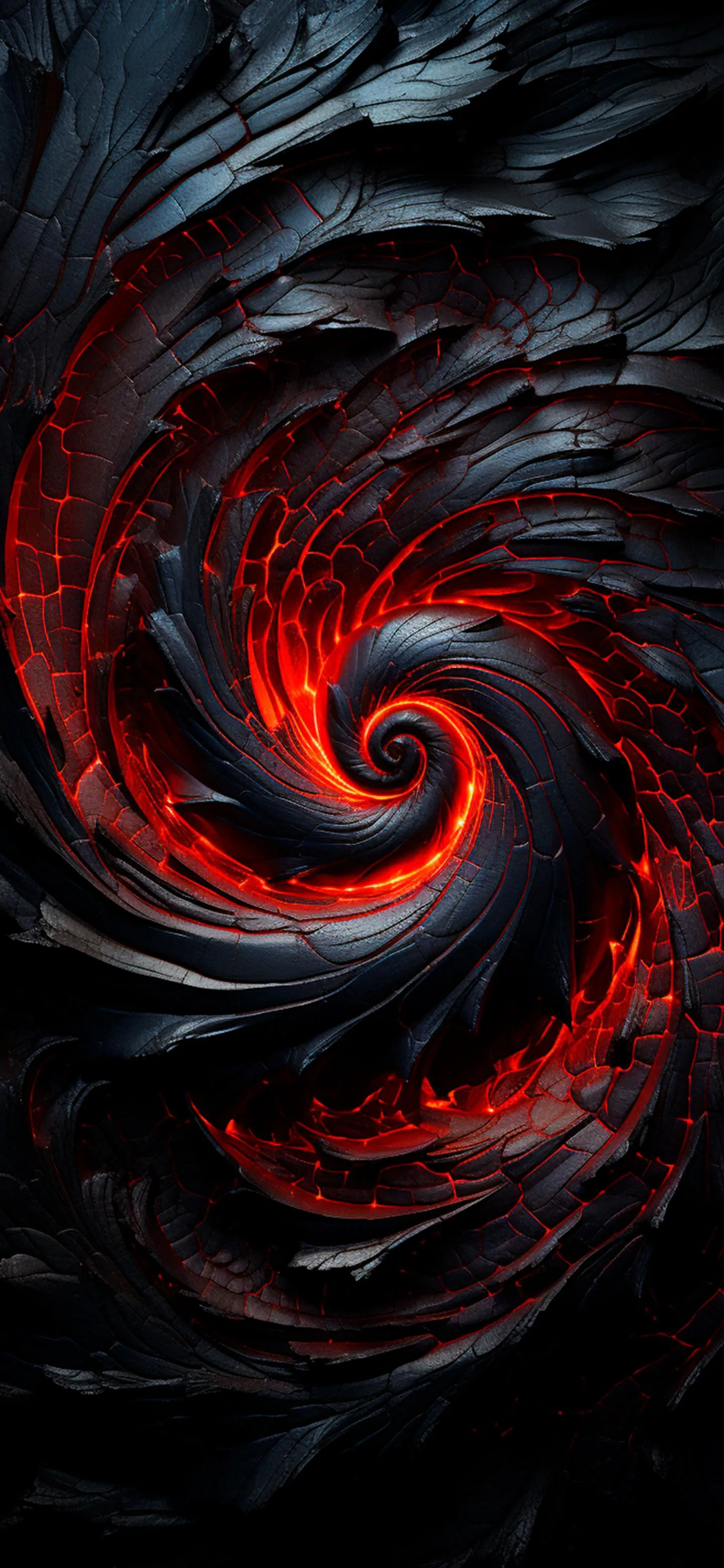 Dark red swirling vortex in a mysterious space Wallpaper