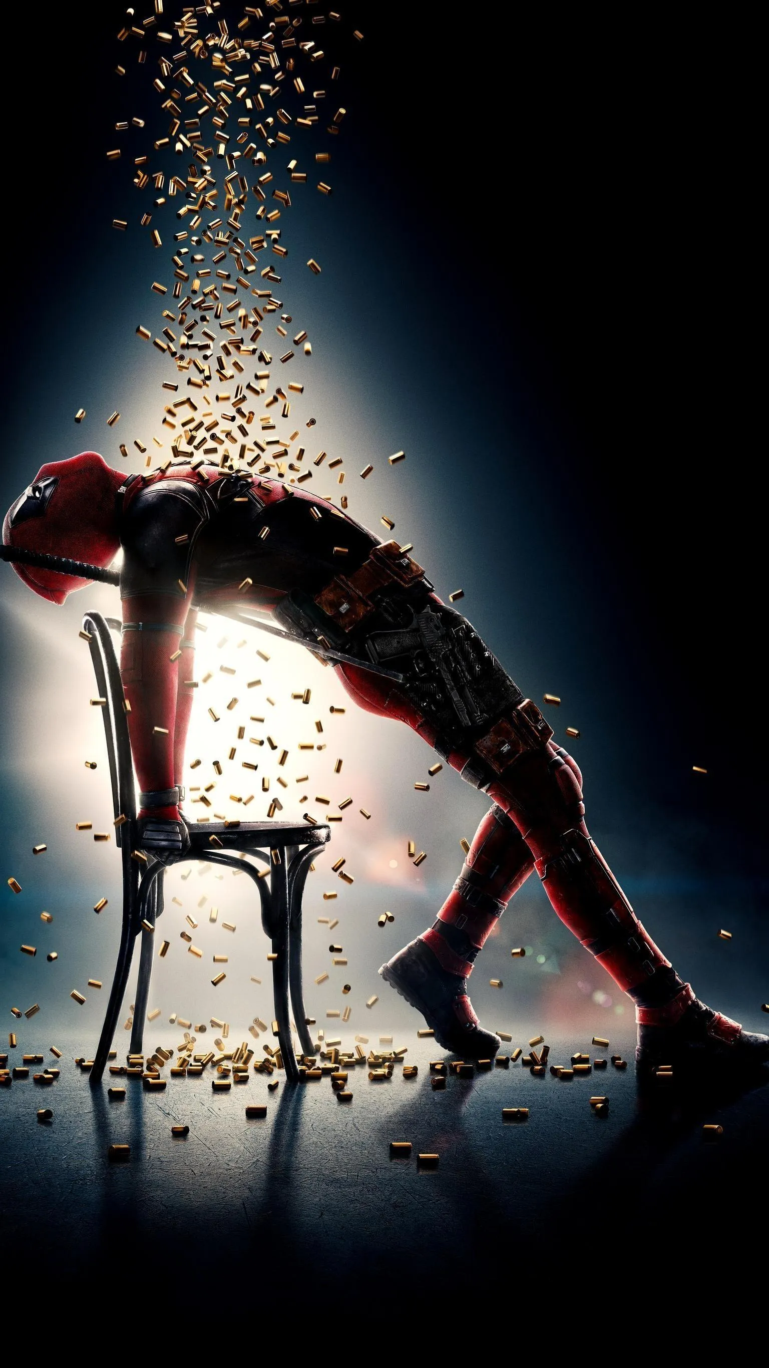 Deadpool Strikes Iconic Pose with Rain of Bullet Shells