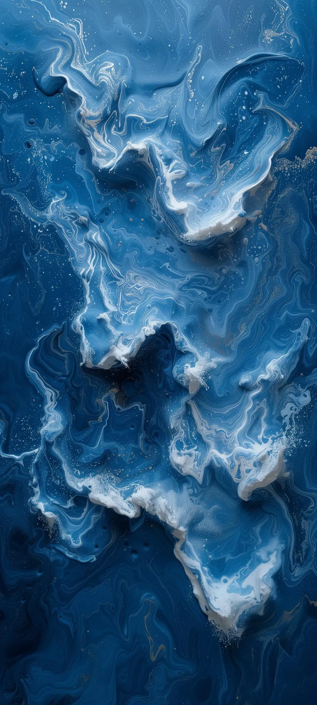 Deep Blue Abstract Clouds with Dynamic Textured Swirls
