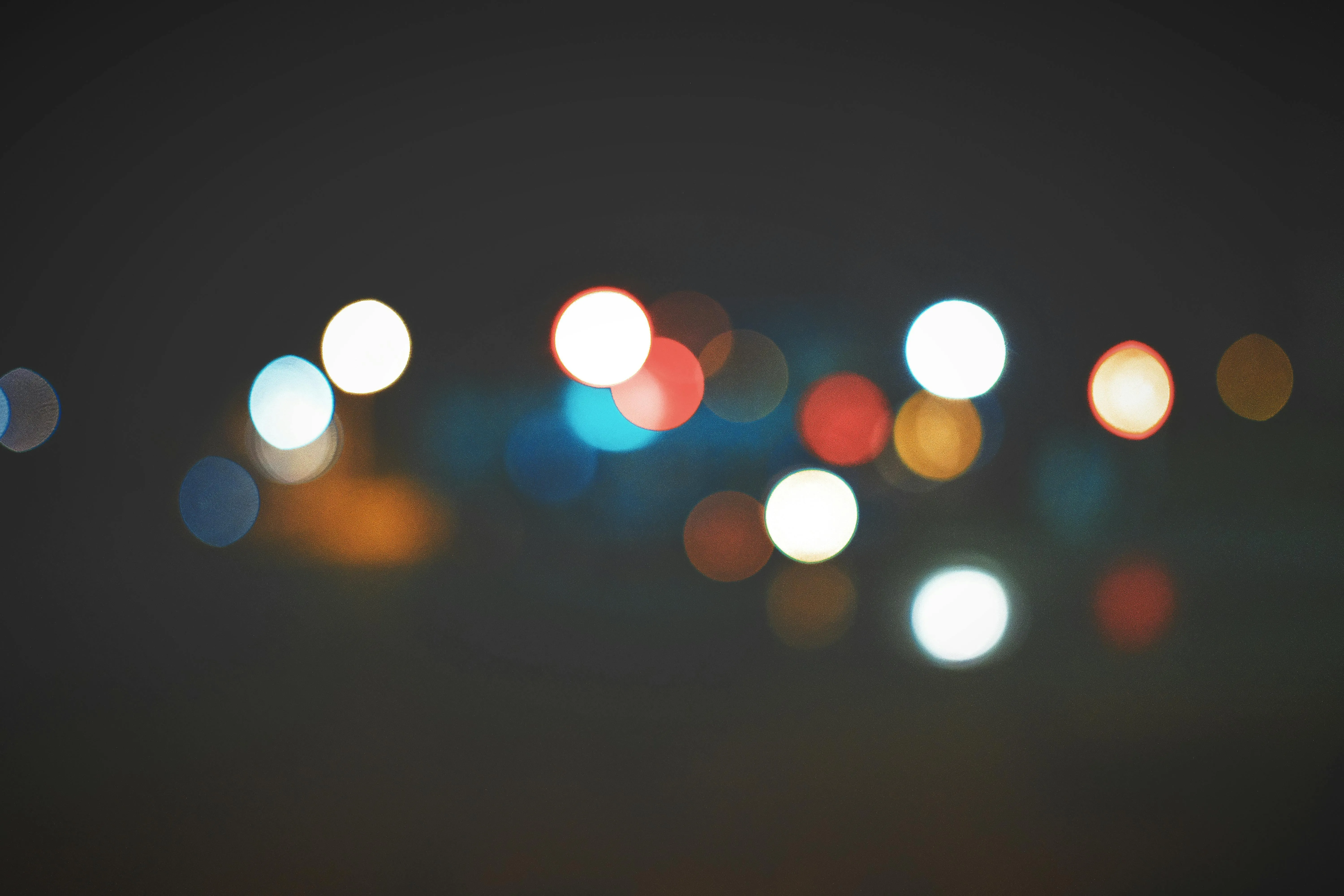 Defocused night lights creating a soft bokeh background