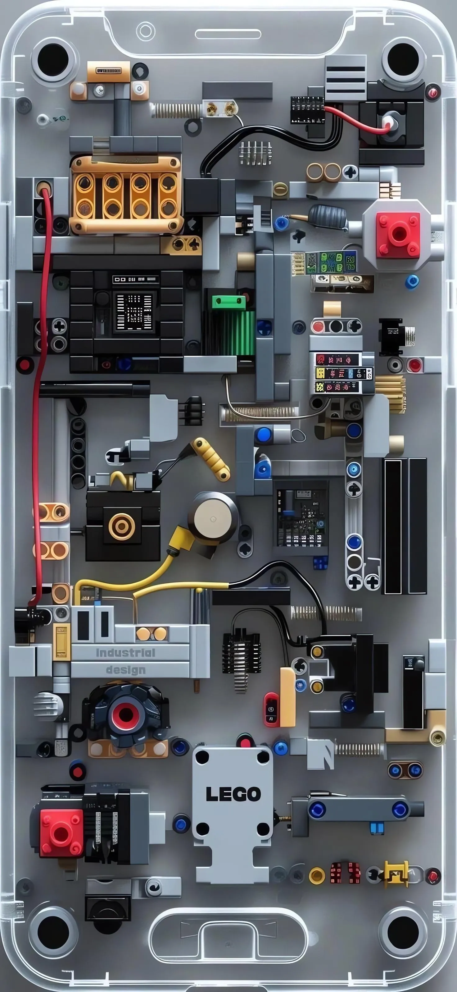 Detailed Circuit Board Layout with Various Components Mobile