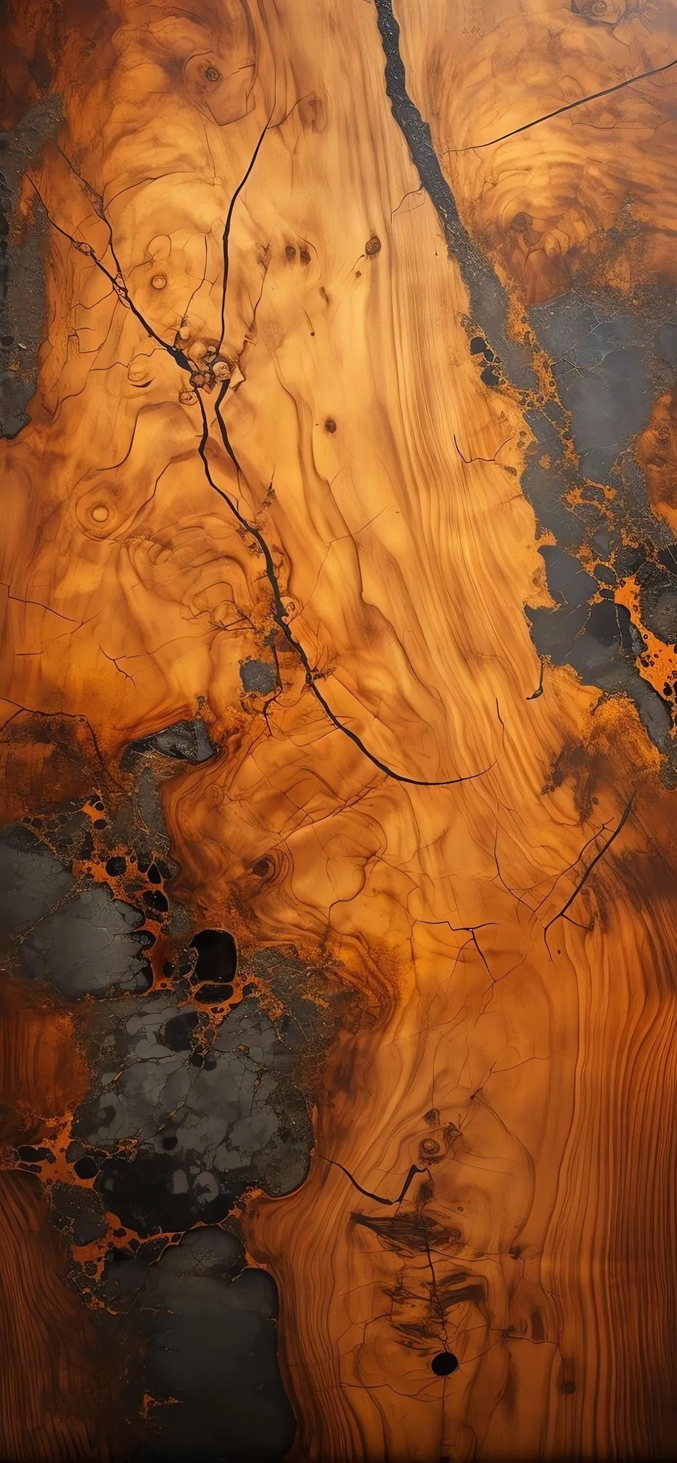 Detailed Close Up of Natural Wood Texture with Warm Colors