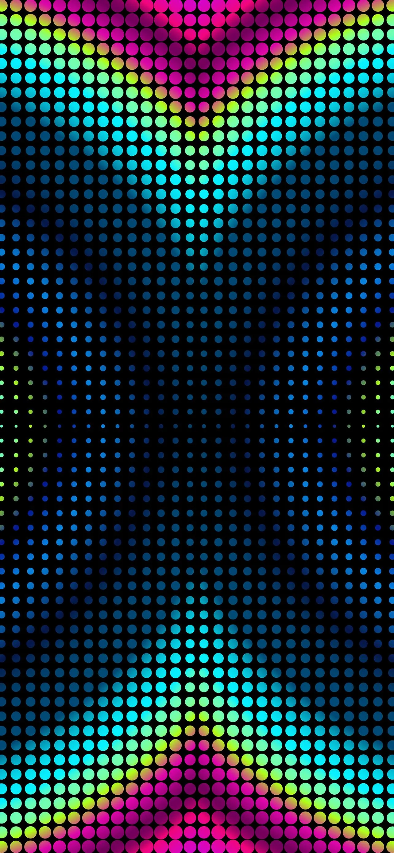 Digital Neon Wave Mirror Design with Black Background