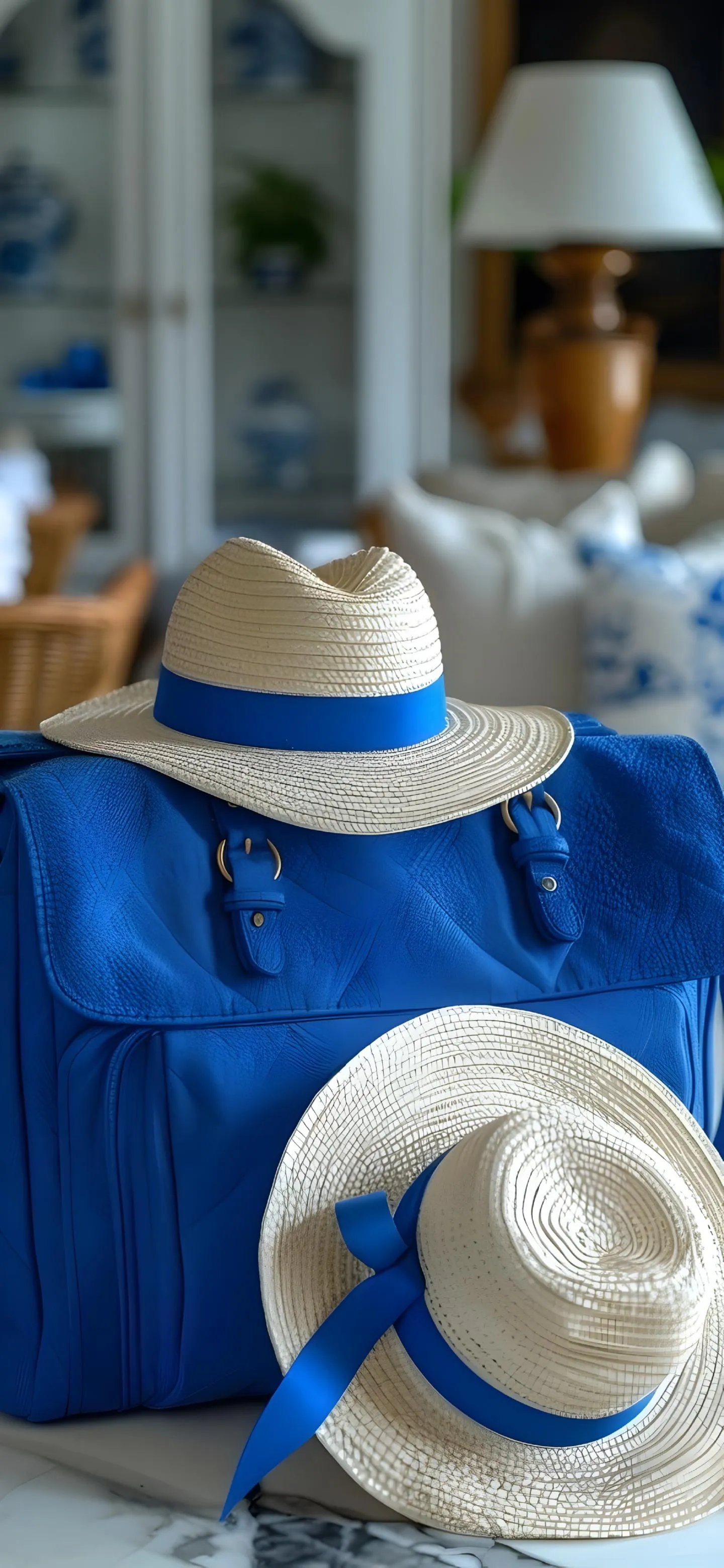 Display of Various Hats in a Store Window HD Wallpaper
