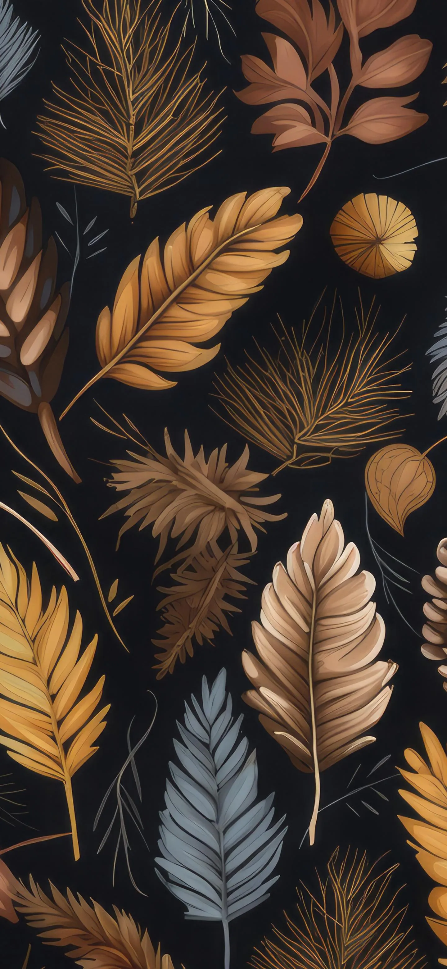 Elegant Autumn Leaves Design For Mobile Wallpaper HD