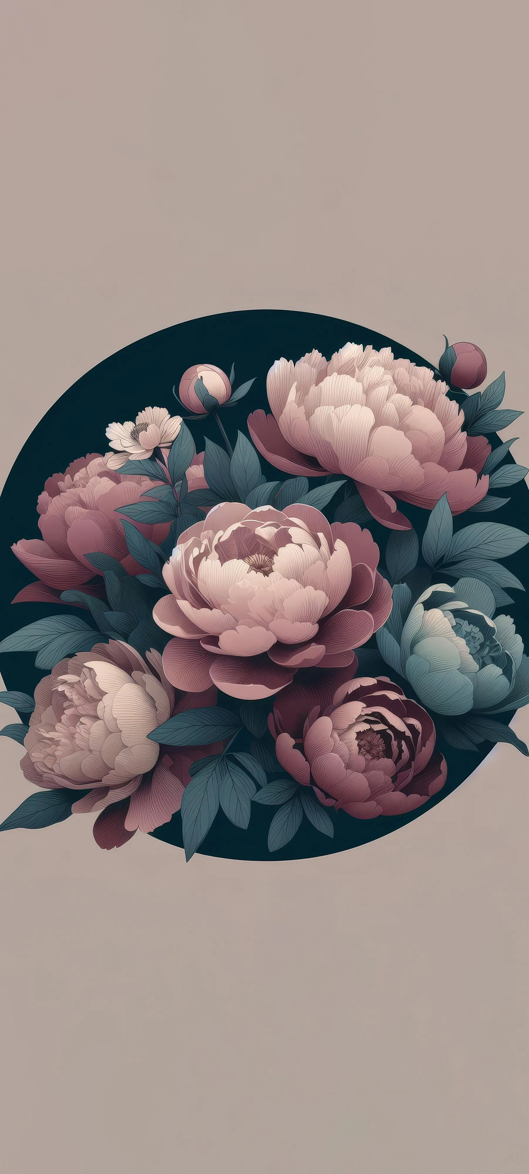 Elegant Floral Arrangement in Circular Pattern Design