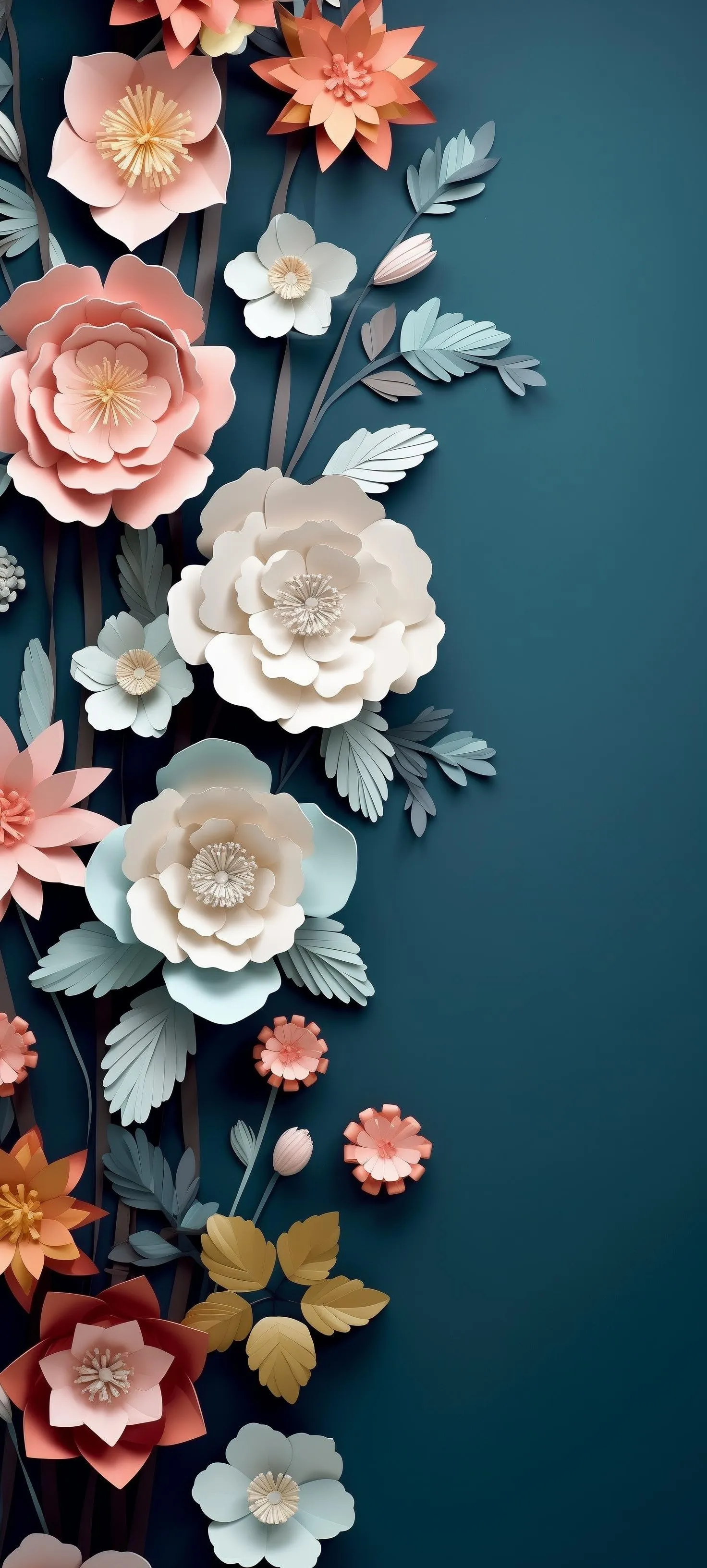 Elegant Flower Arrangement on Blue Background Frame