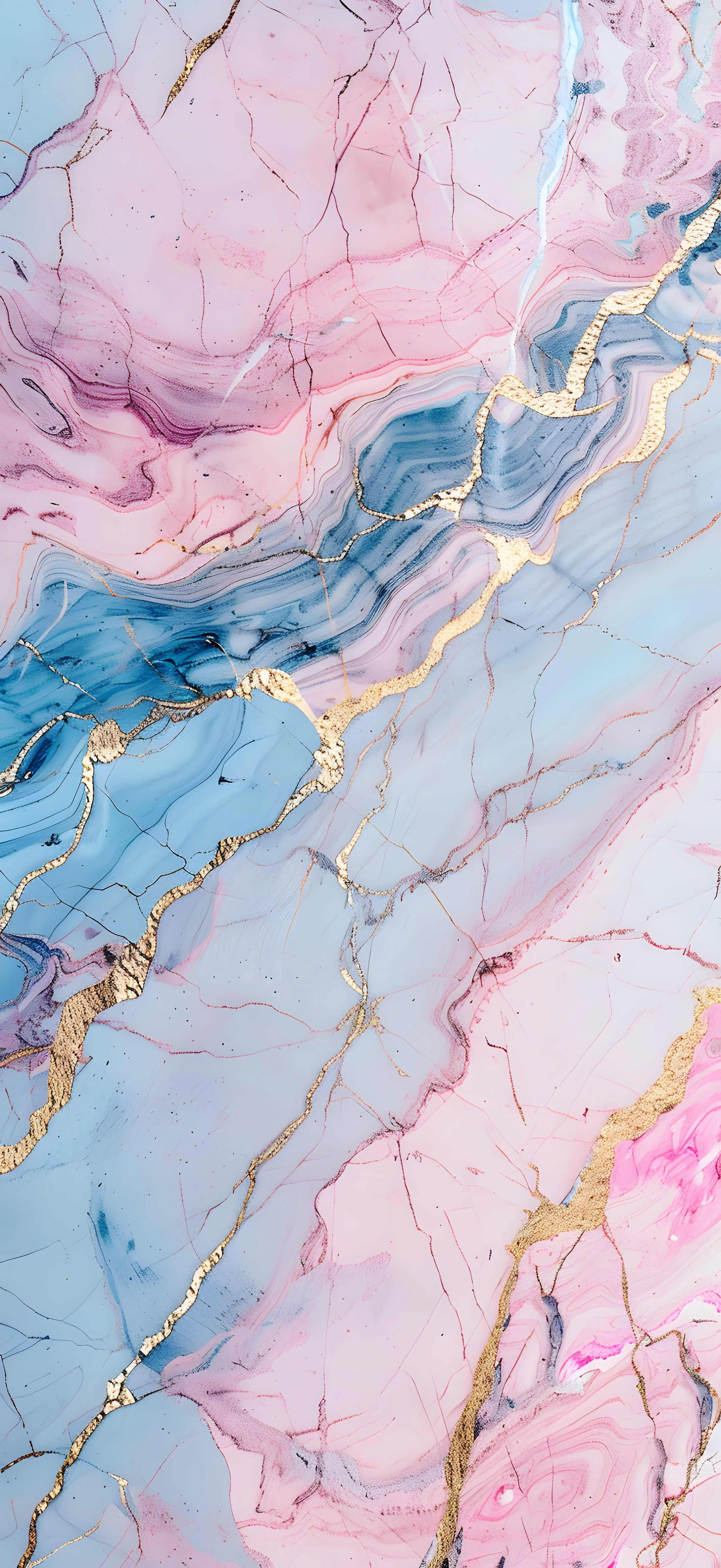 Elegant marble texture with pink and blue swirl pattern 4K