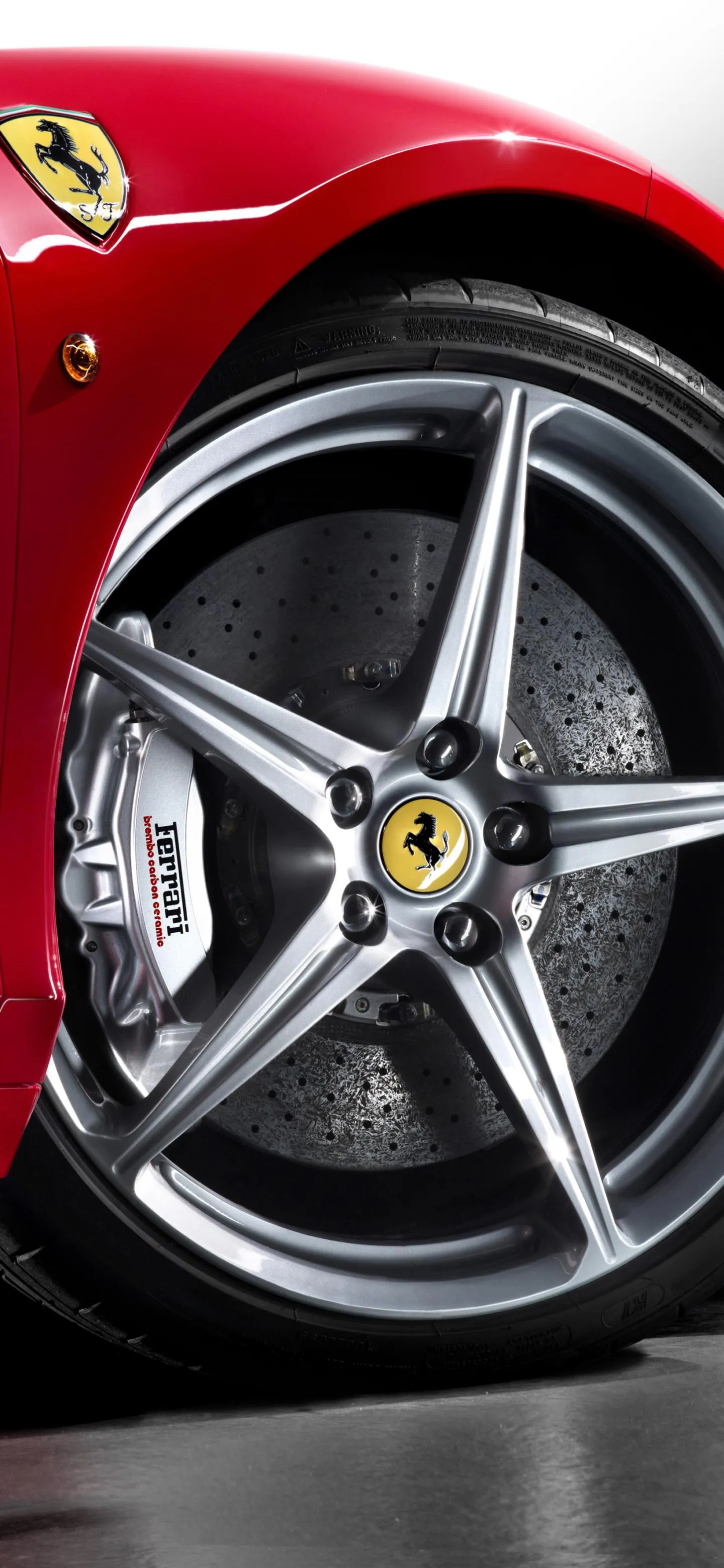 Ferrari Wheel Close Up in High Contrast Detail Wallpaper