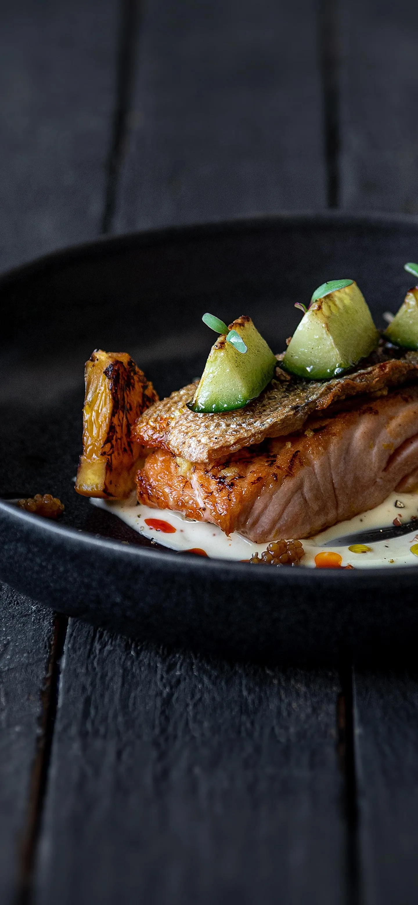 Fine Dining Plate with Gourmet Dish in Elegant Style