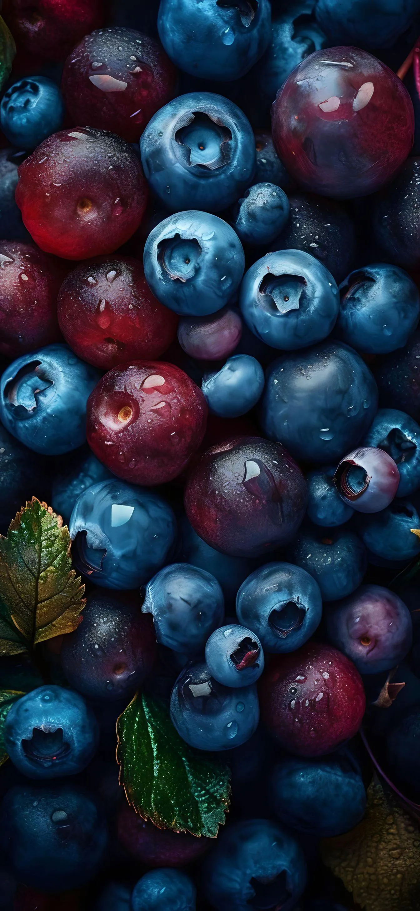 Fresh Blueberries in Close Up with Deep Natural Color