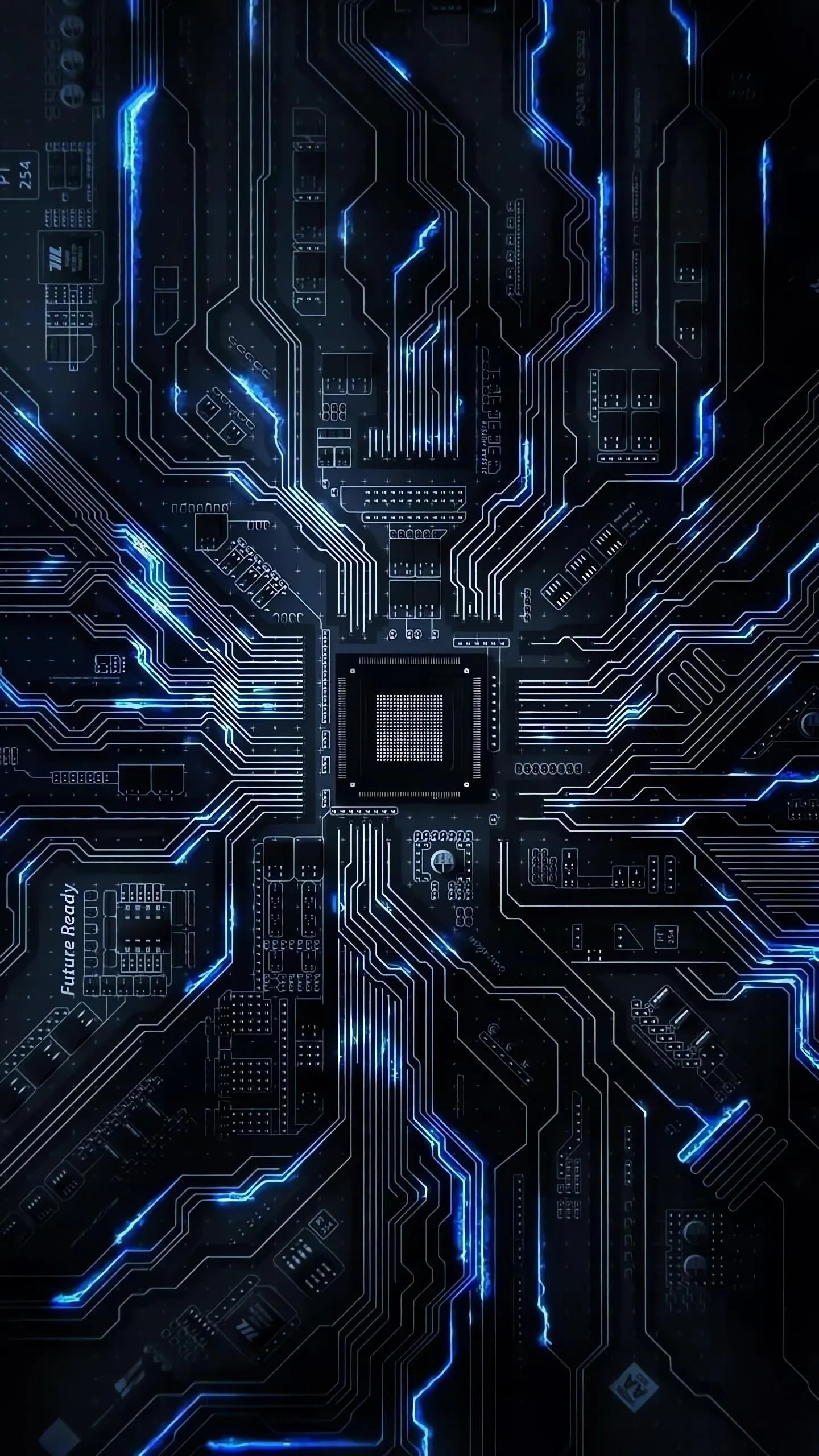 Futuristic Blue Circuit Board Abstract Background Wallpaper