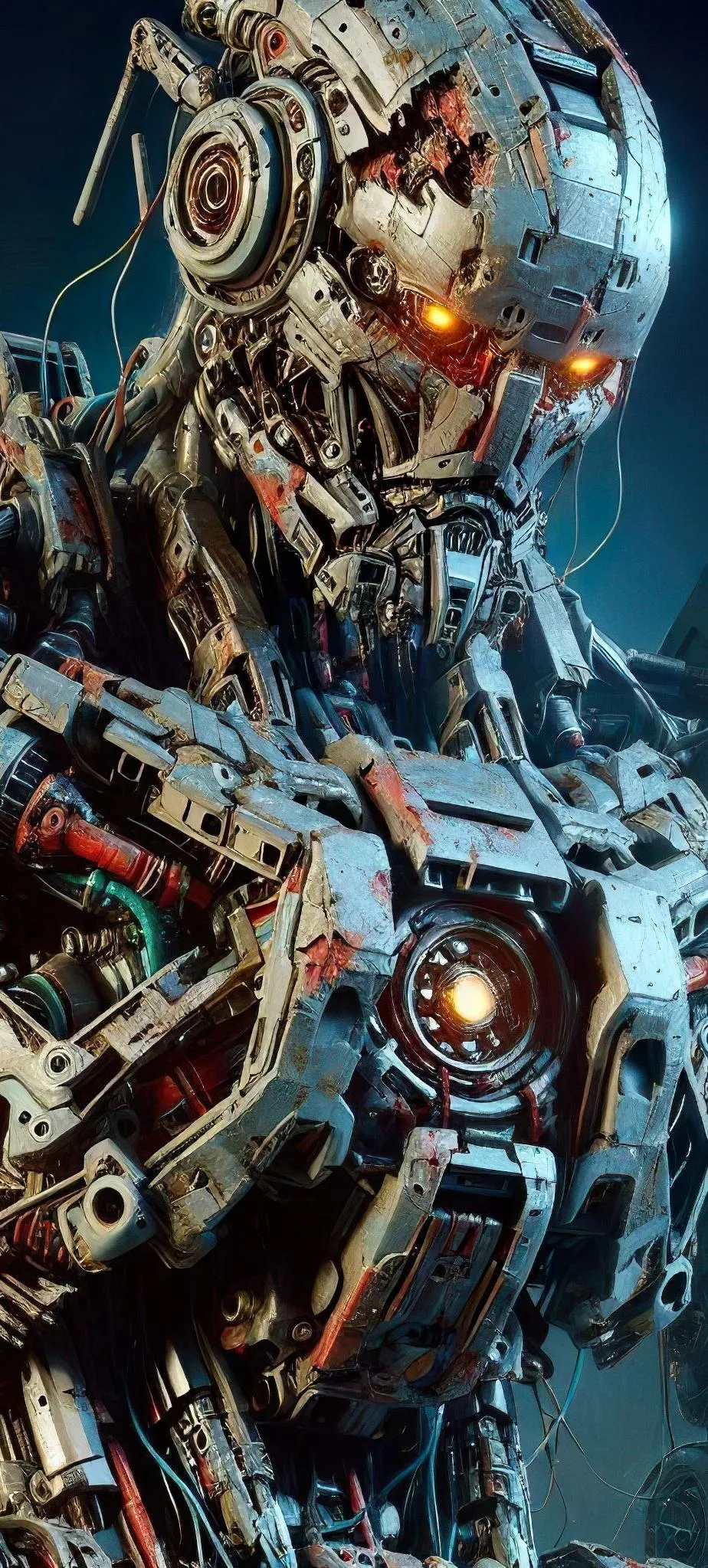 Futuristic Robot Battle Scene for Sci Fi Lovers Wallpaper