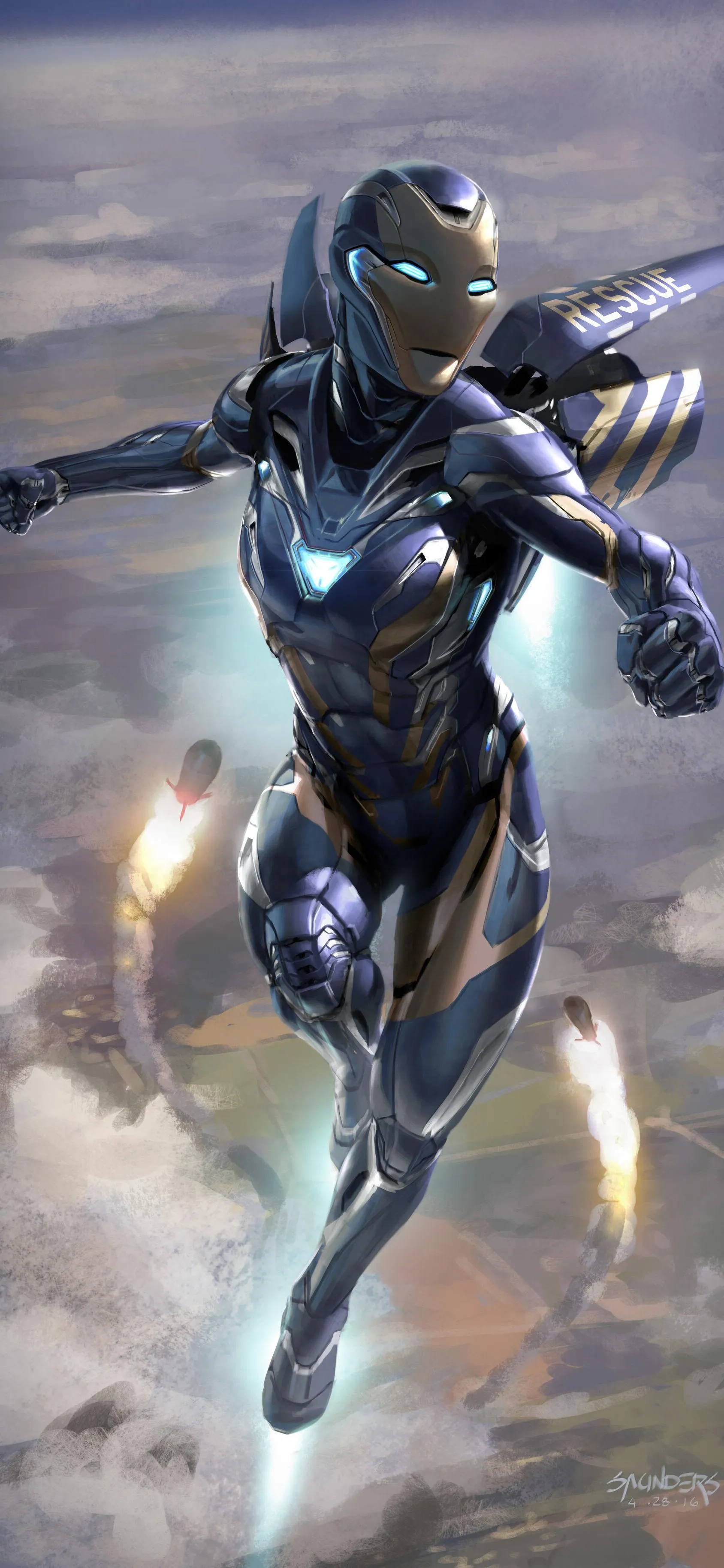 Futuristic Robot Warrior in Battle Ready Combat Pose