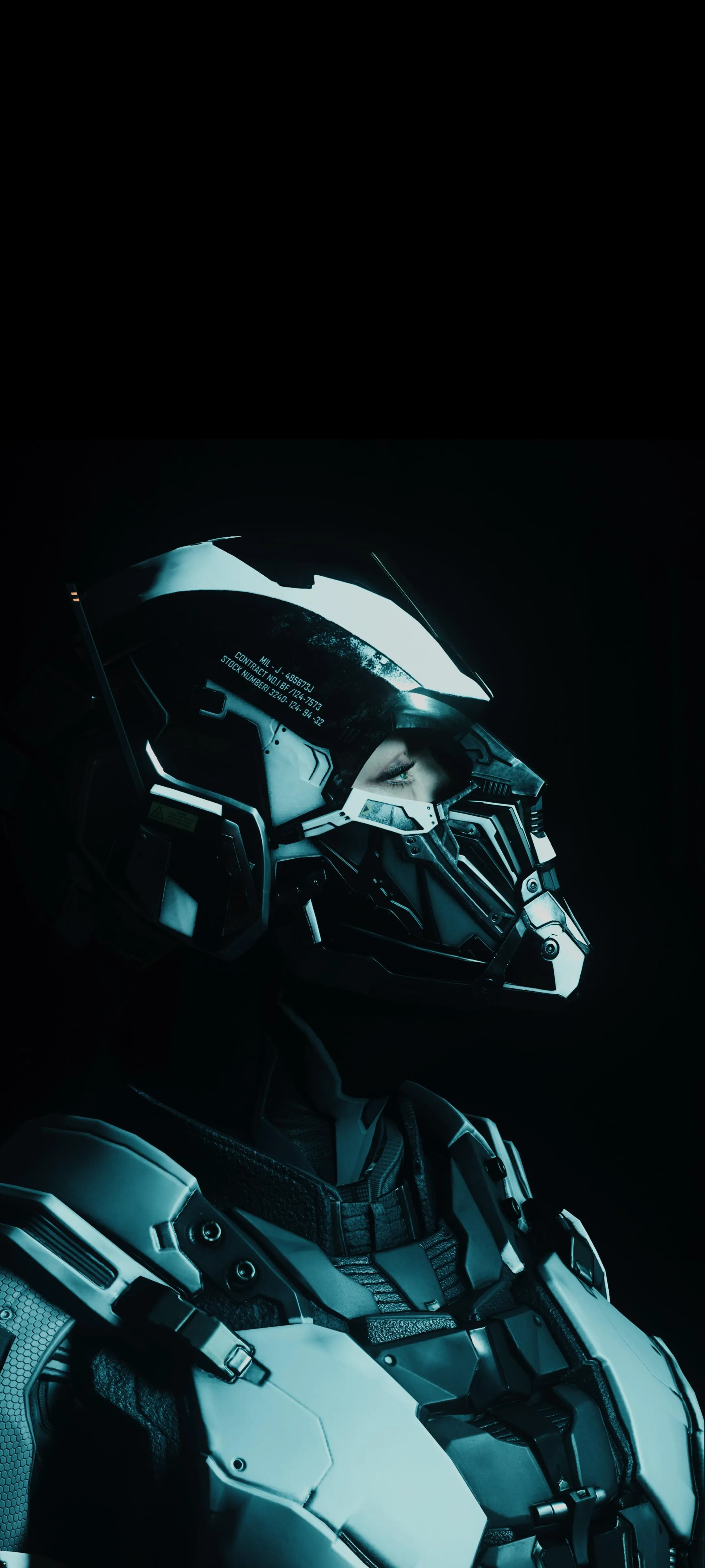 Futuristic Soldier Helmet with Cybernetic Look Wallpaper