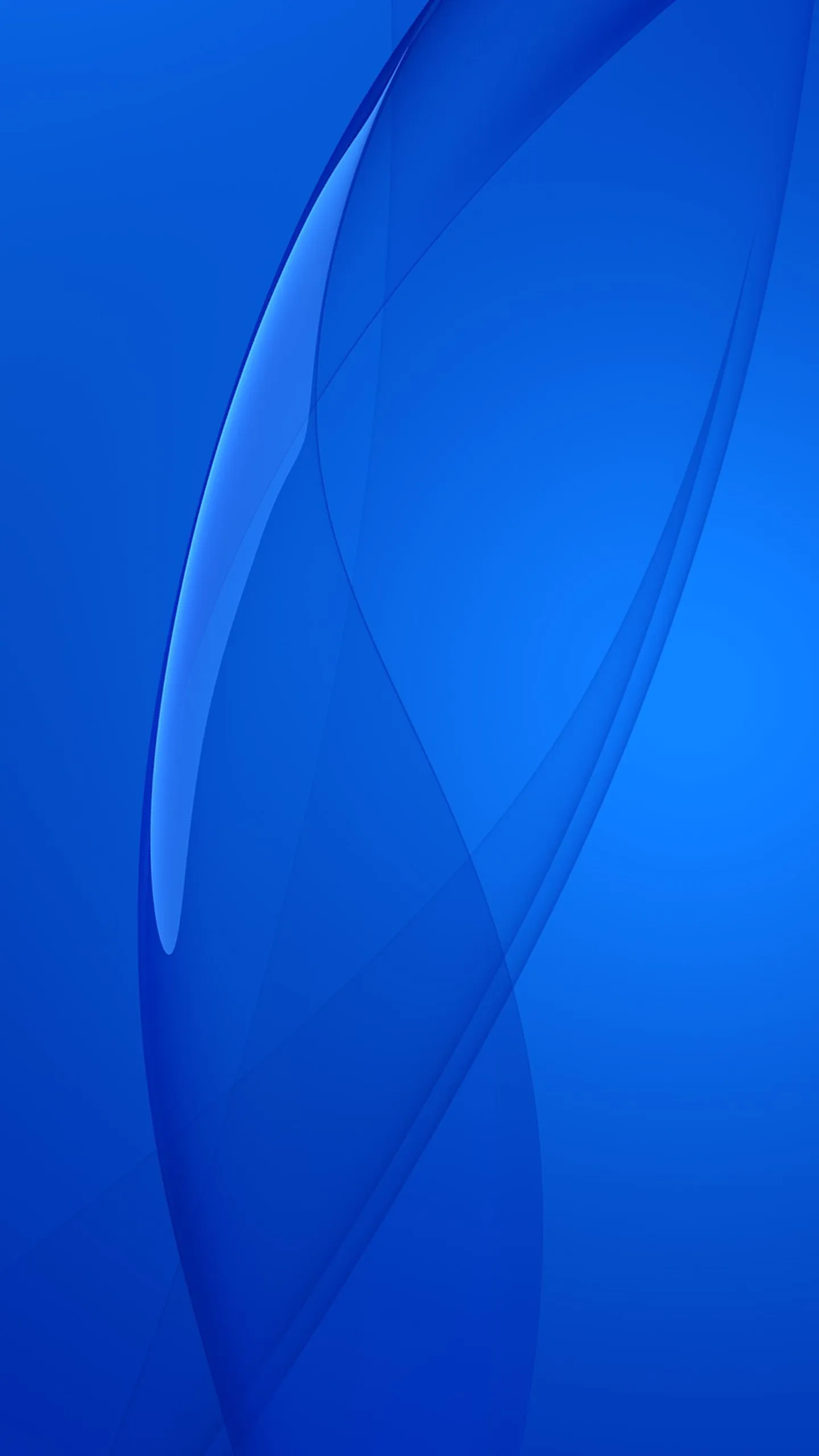 Glossy layered abstract curves in a rich blue background
