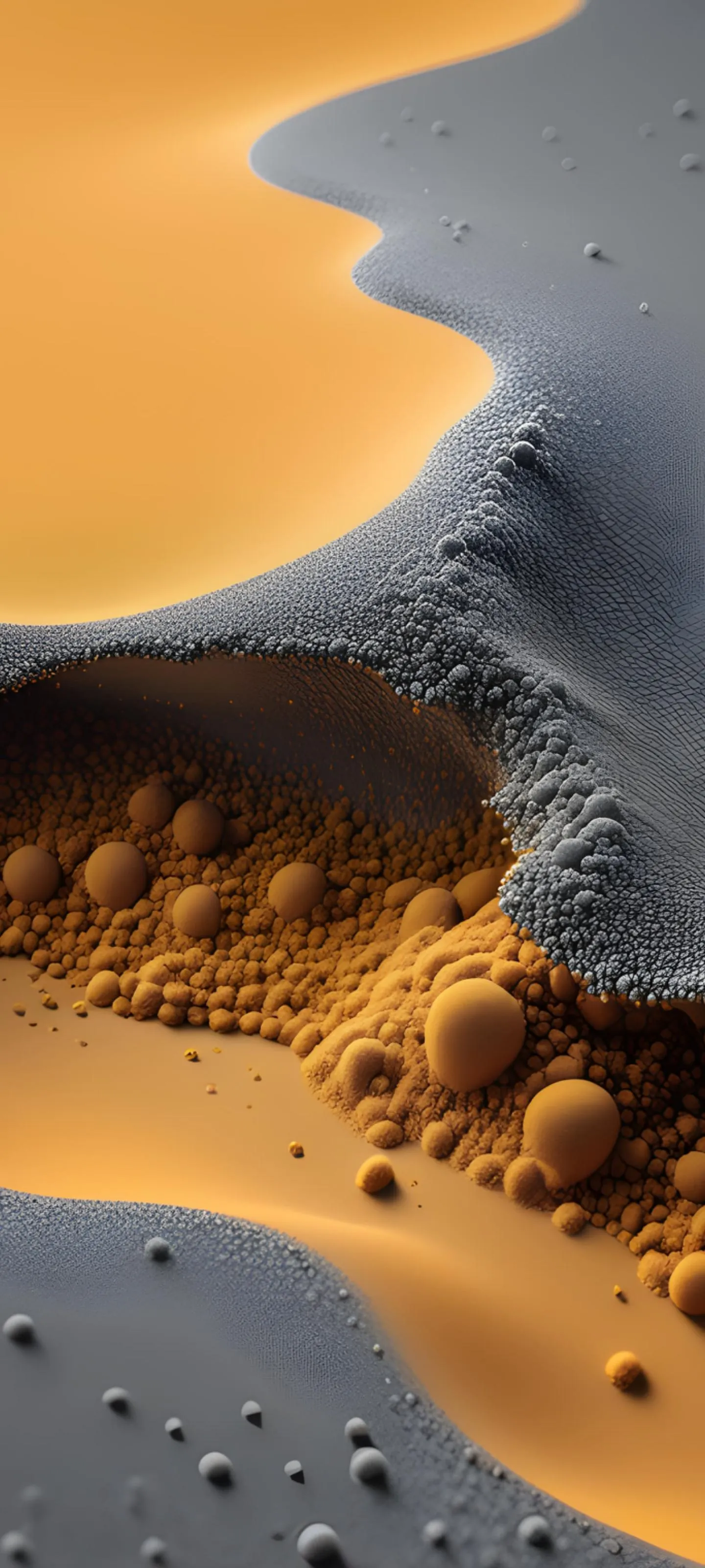 Golden Desert Dunes Meeting a Snowy Landscape Border