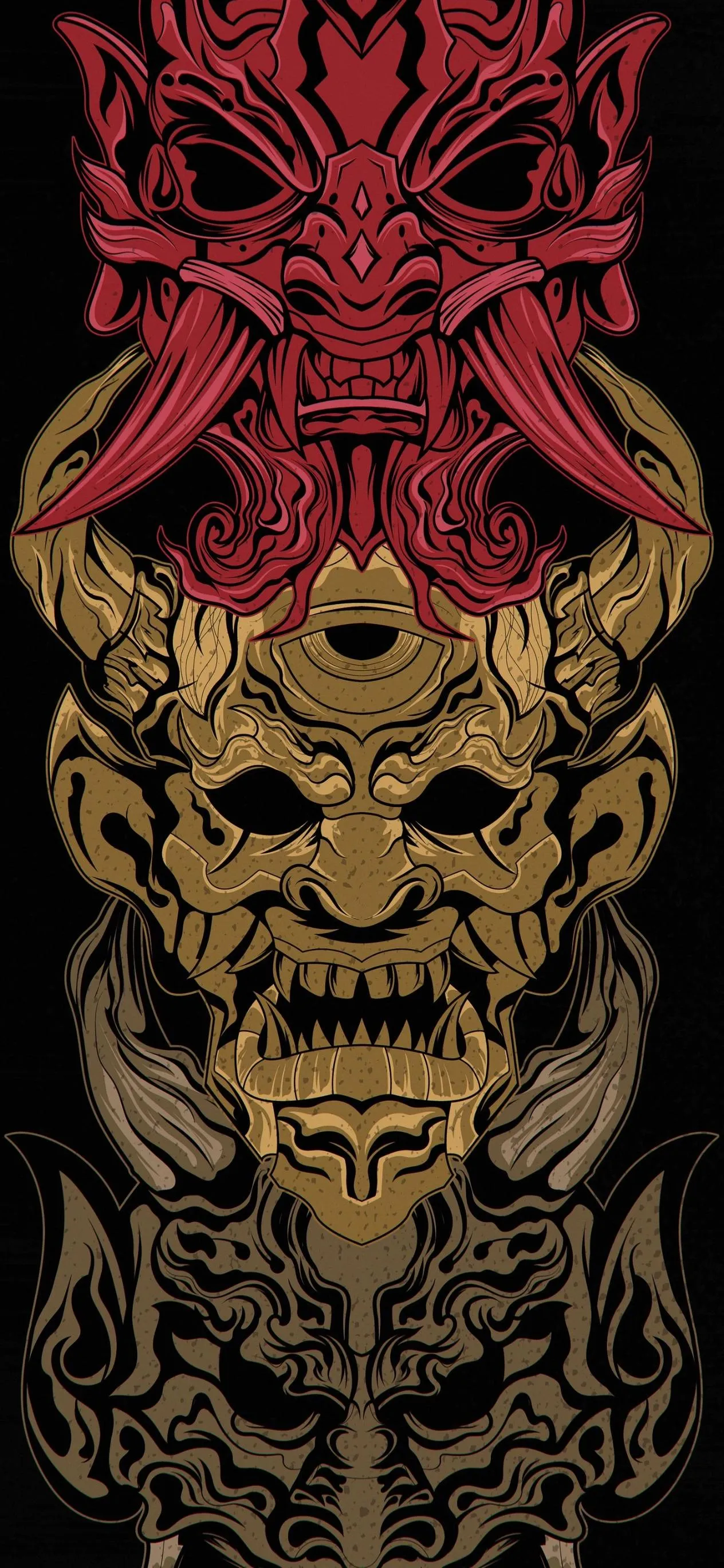 Golden Ornamental Mask Design with Intricate Details