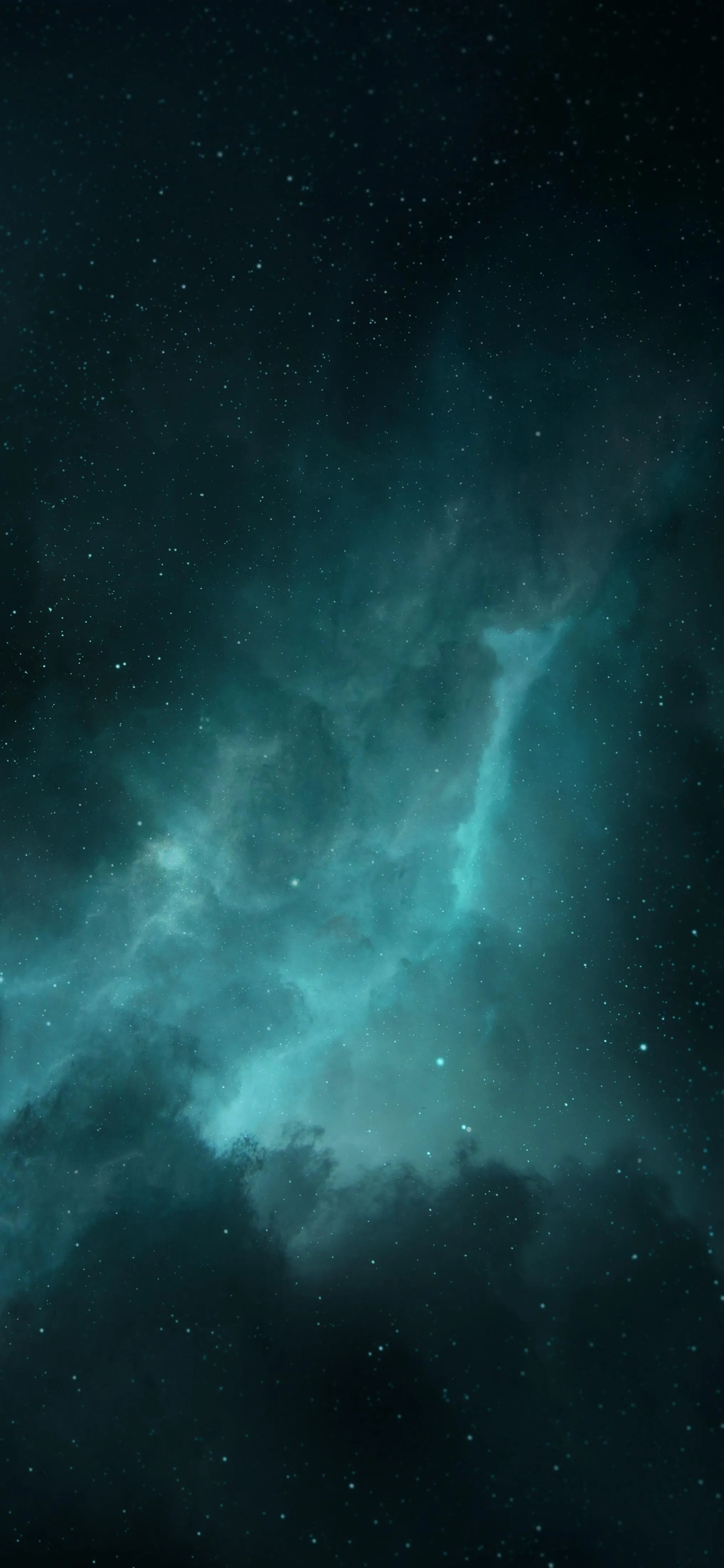 Greenish Nebula Cloud in Deep Galaxy Star Field Wallpaper