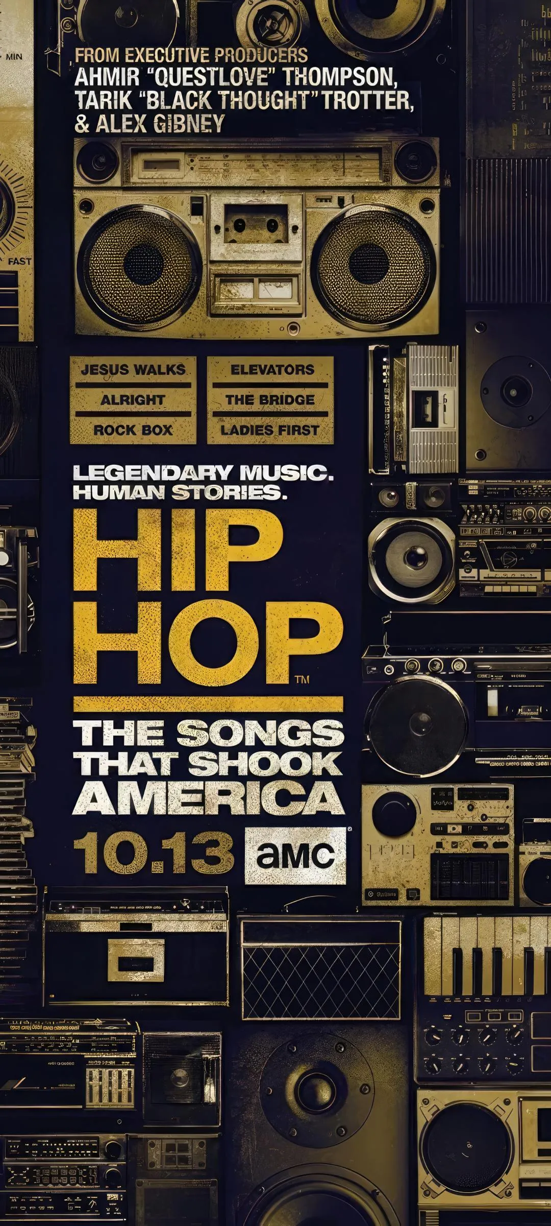 Hip Hop Retro Poster with Speakers and Old School Vibes