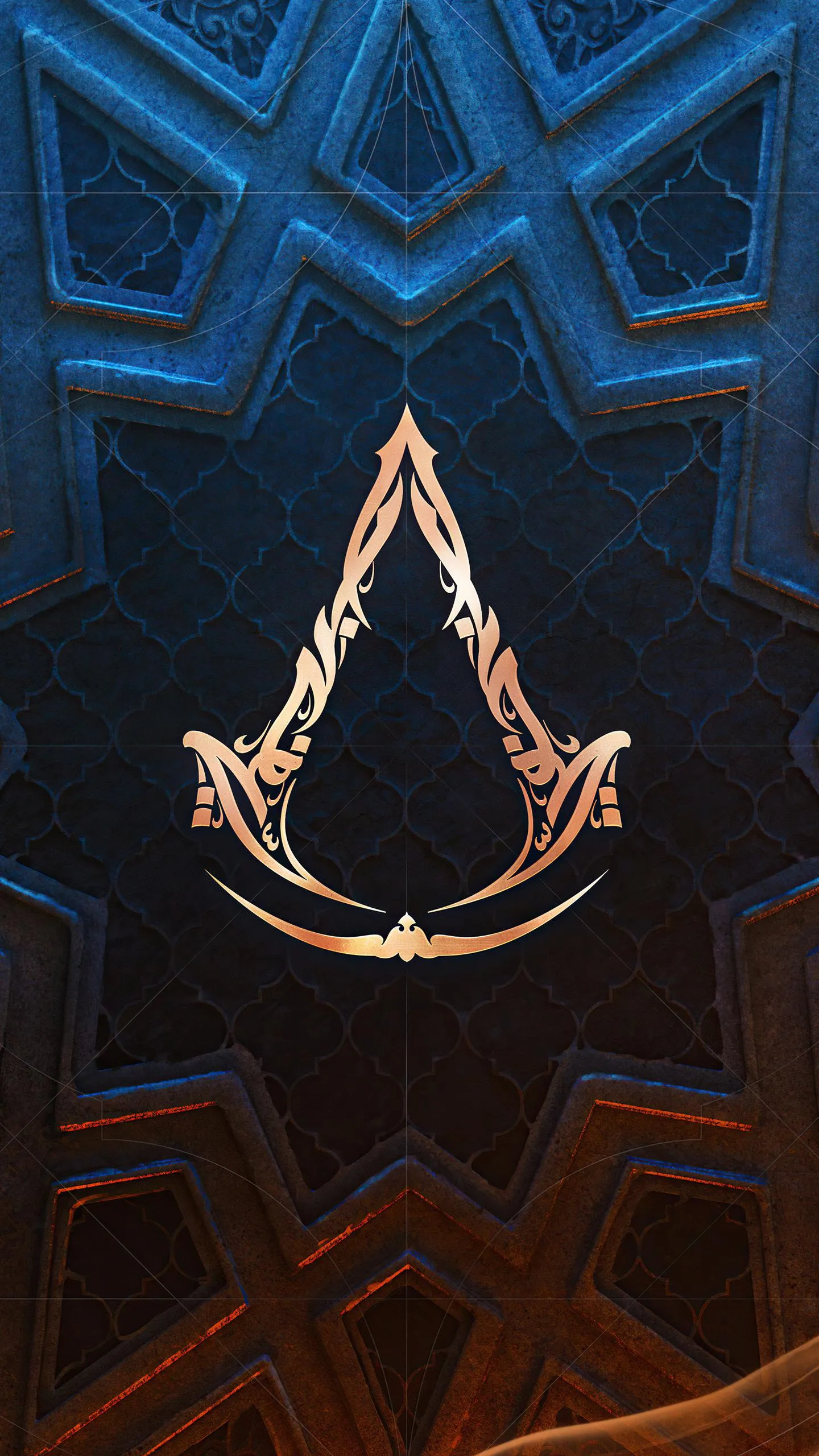 Iconic Emblem on Star Background with Metal Accents