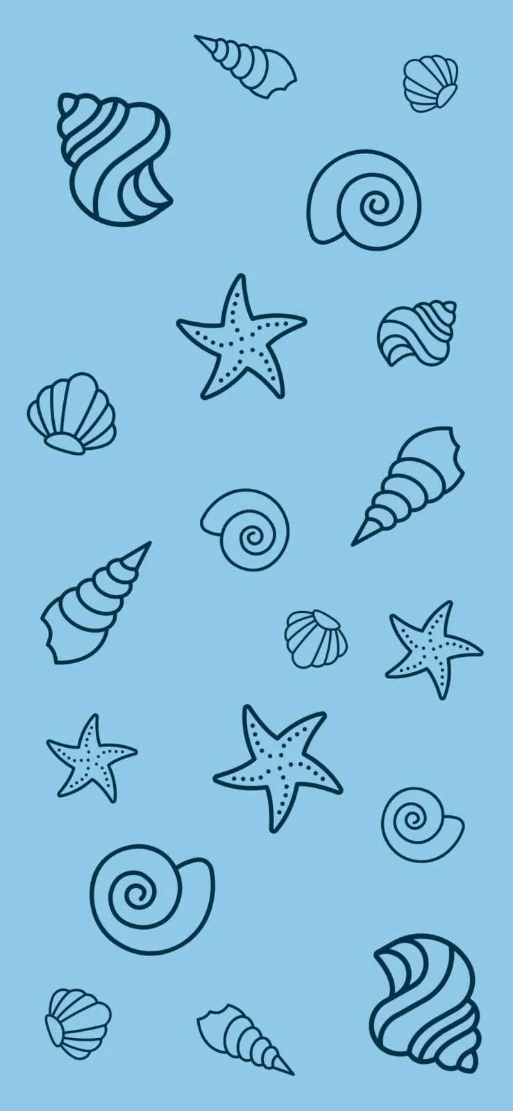 Light blue background with cute summer doodles Wallpaper