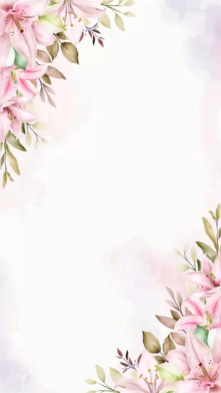 Light floral frame background with pink flower corners image